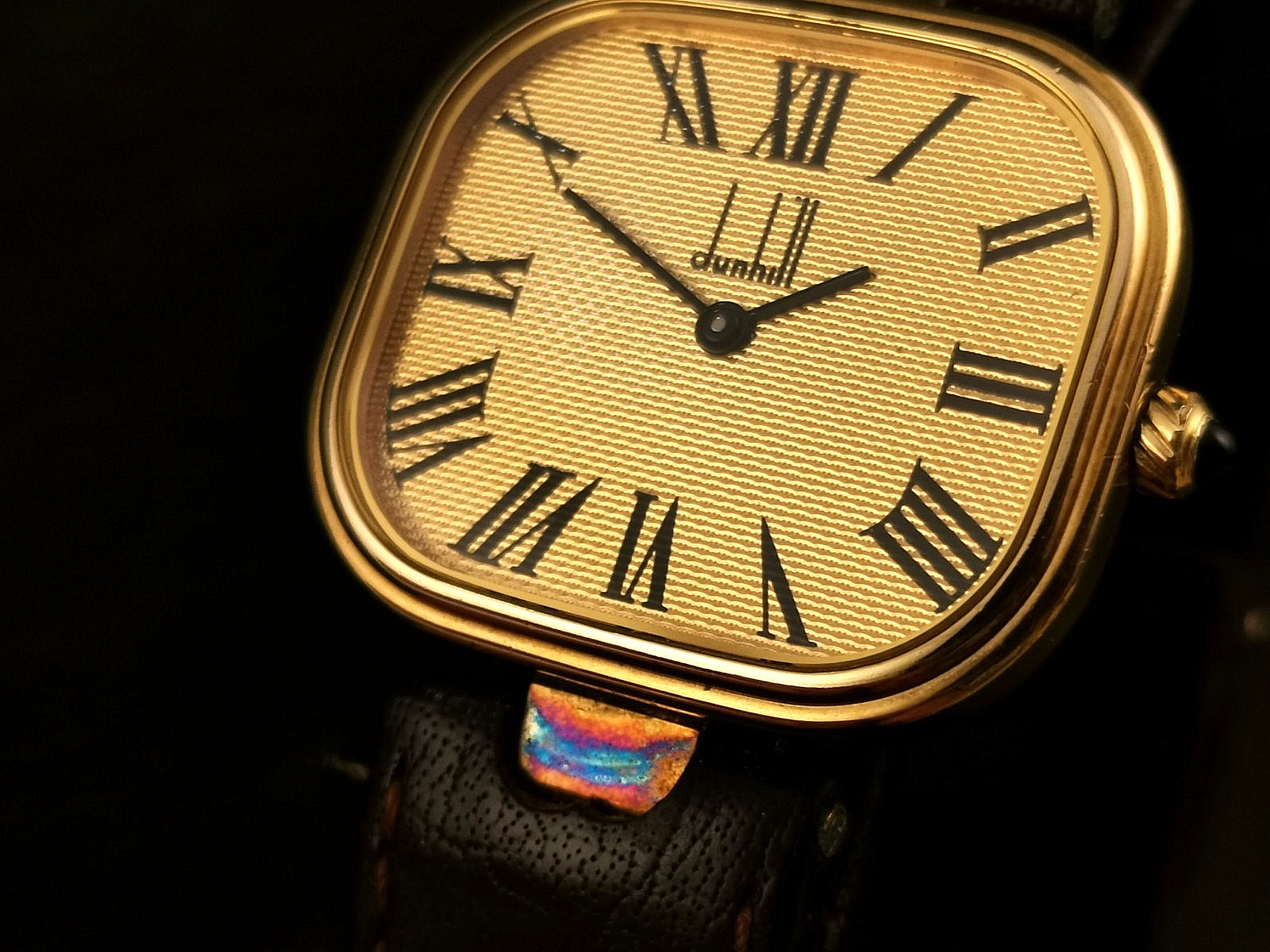 Men’s Dunhill Quartz Watch – Gold on Solid Silver. Harrords. Box and Papers 1982