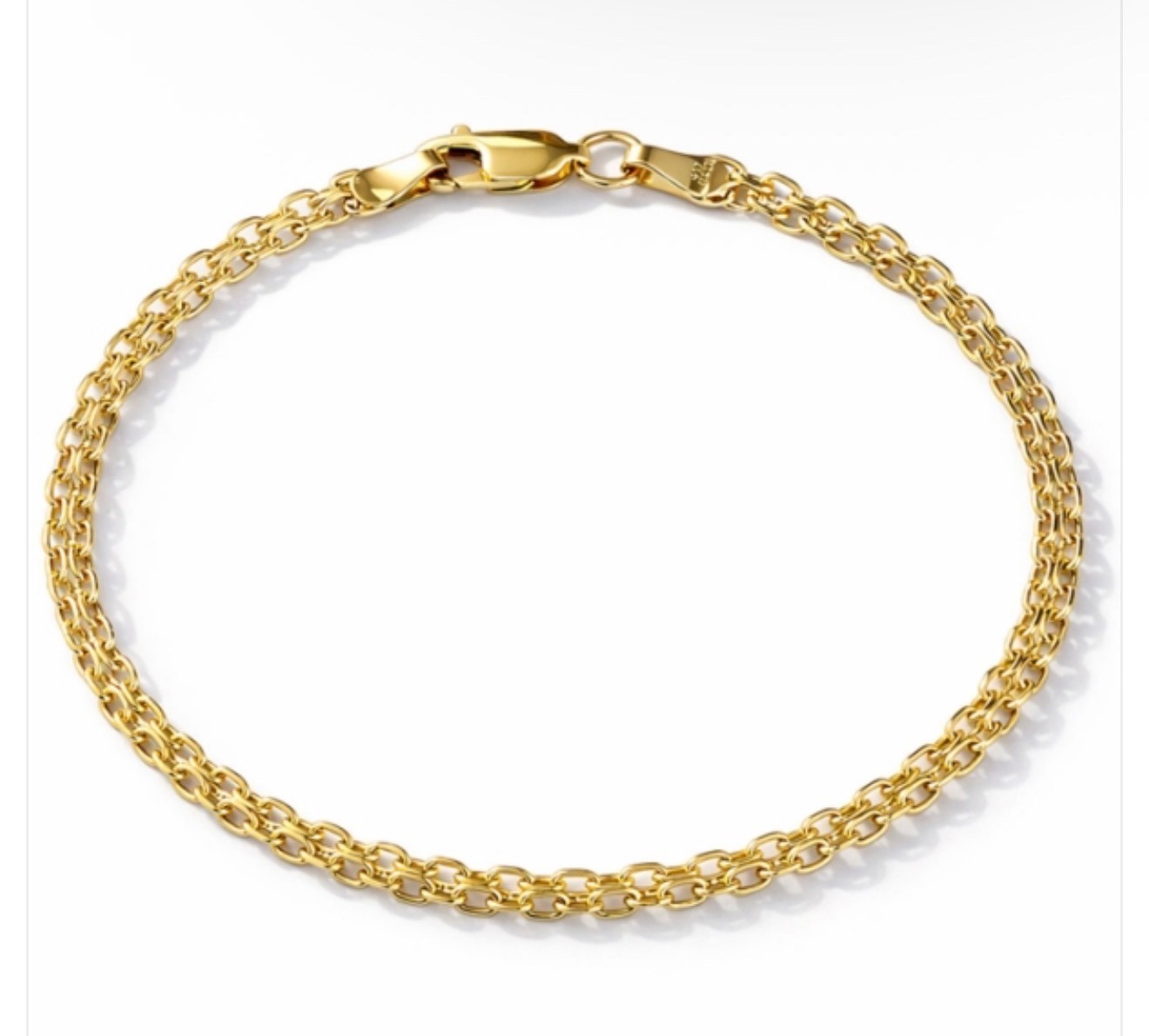 7 INCHES 10K GOLD: 2.50MM FLAT BISMARK BRACELET NEW REAL SOLID GOLD