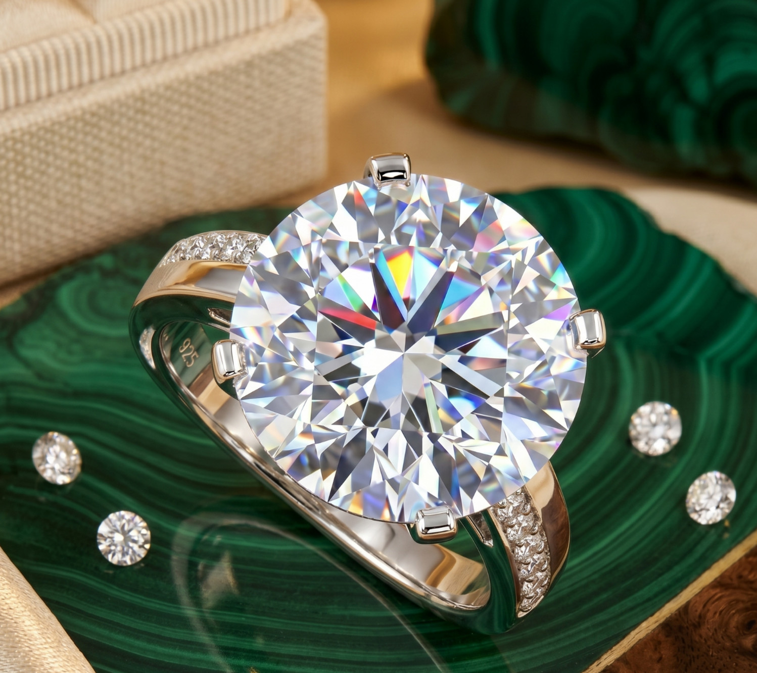RARE 6.00 Ct Certified Round Cut White Natural Diamond Ring White Gold Finish