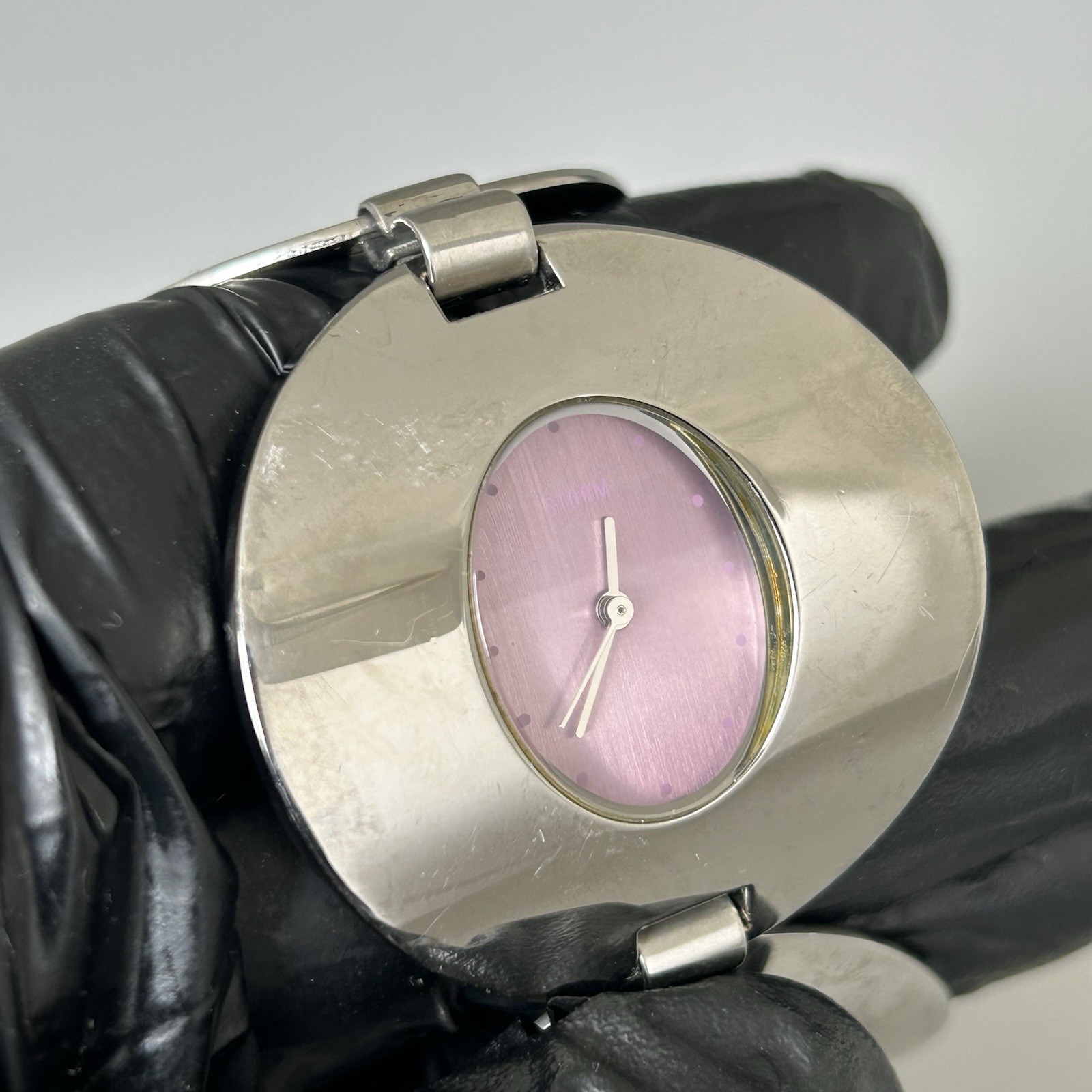 Storm Discoe Womens Watch Silver S.Steel Purple Dial New Battery Ladies VGC