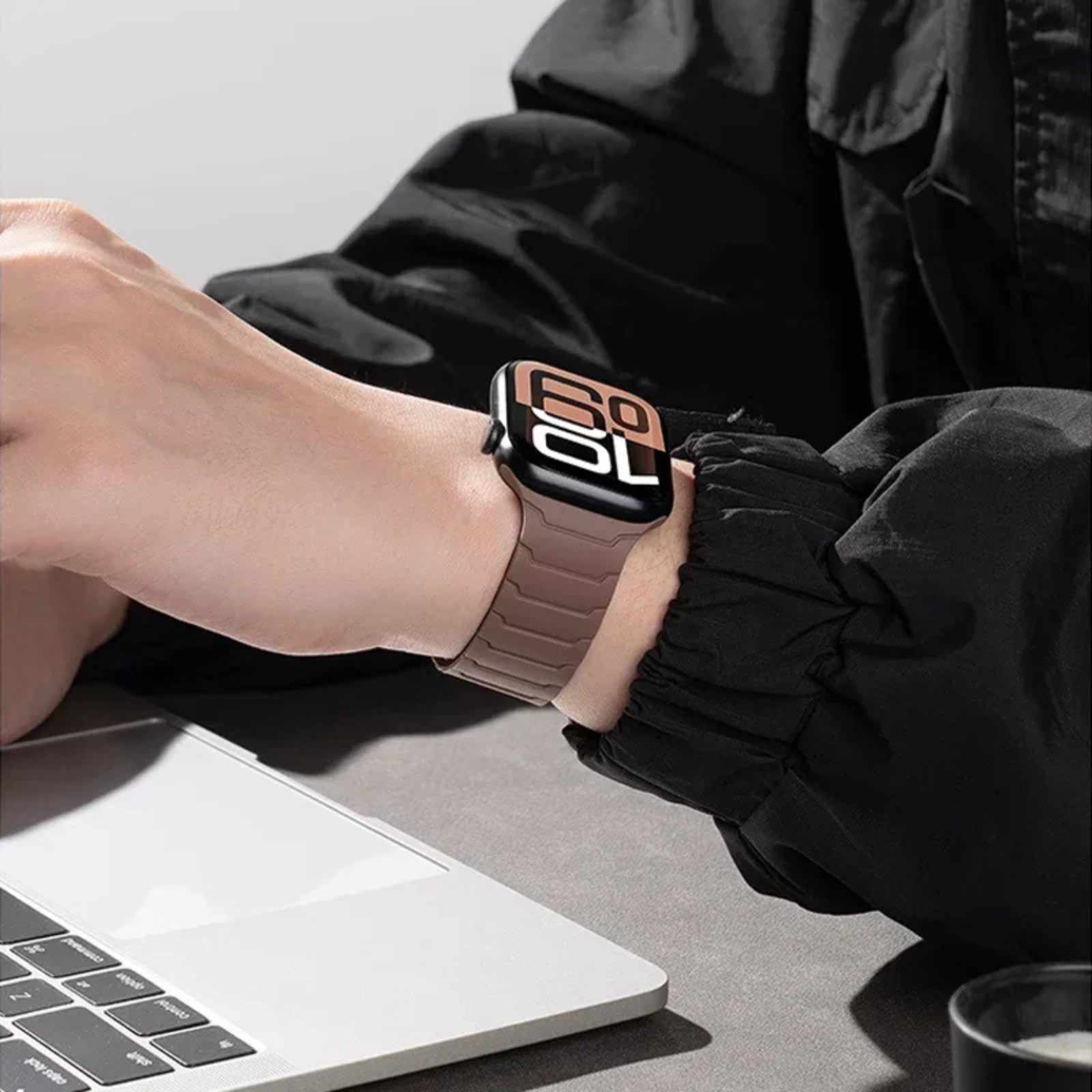 Magnetic Silicone Strap for Apple Watch Ultra 49mm 45/44mm Sport Band Secure