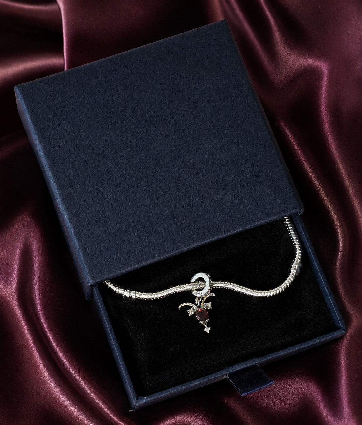 20cm S925 Silver Snake Chain Bracelet with Zodiac Charm
