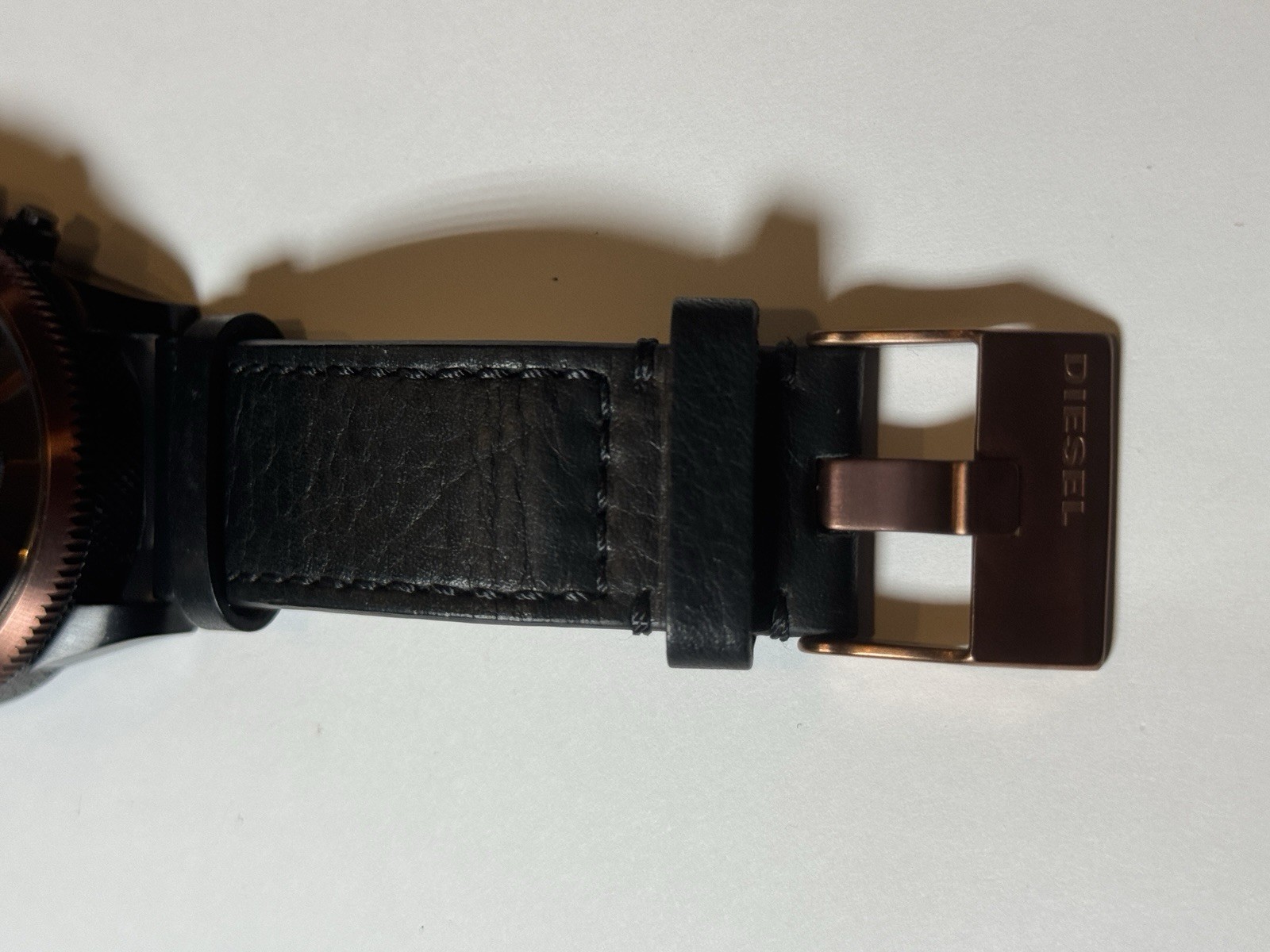 Diesel Brave Men’s Watch Quartz Analog Date Black Dial Leather Strap 51mm 5 ATM