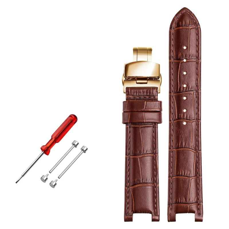 Genuine Top Layer Cowhide Leather Strap for GC 22mm 20mm Notched Screw