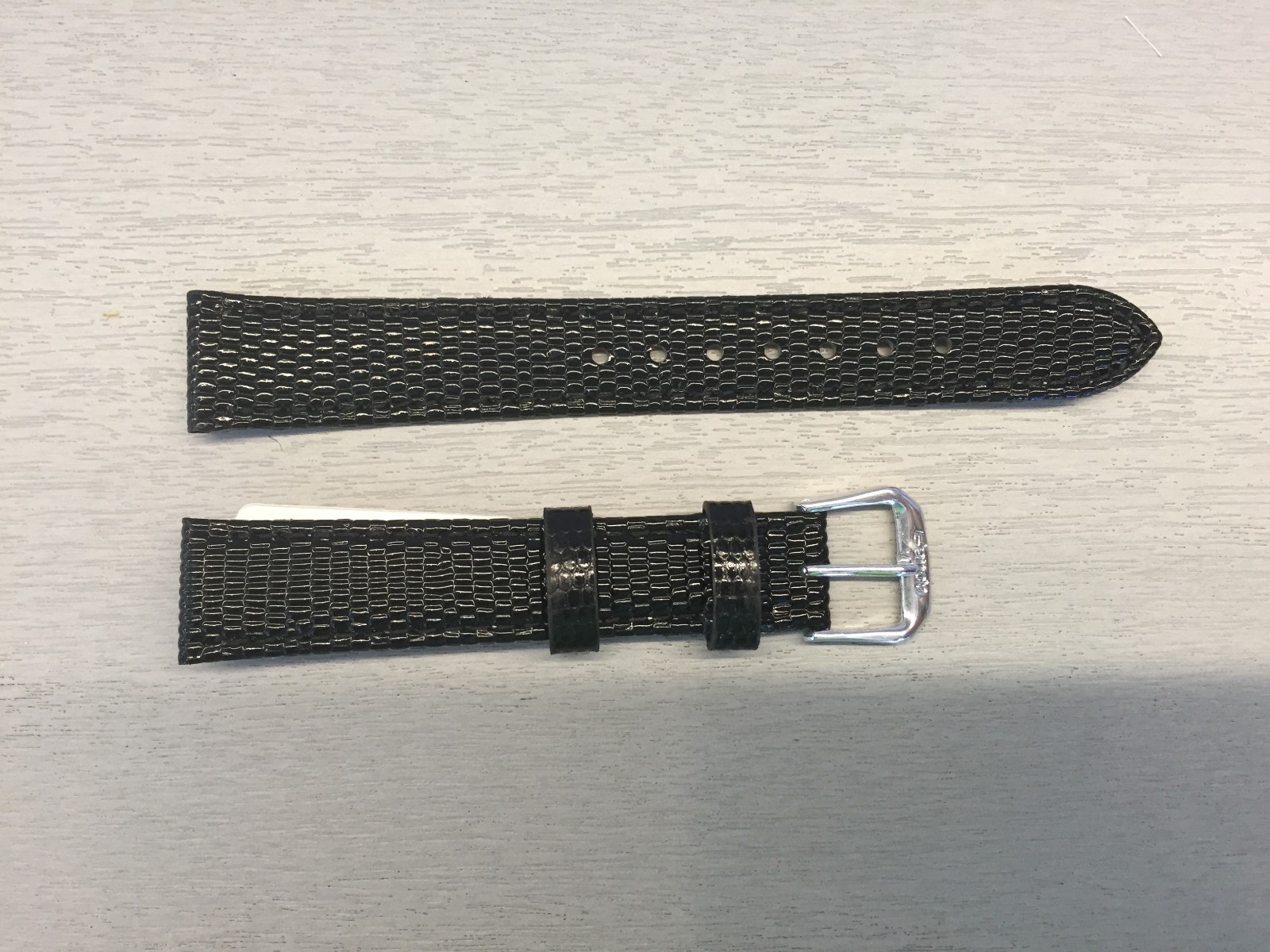 Banda 122 JP Lizard Black Leather Watch Band 14mm to 22mm