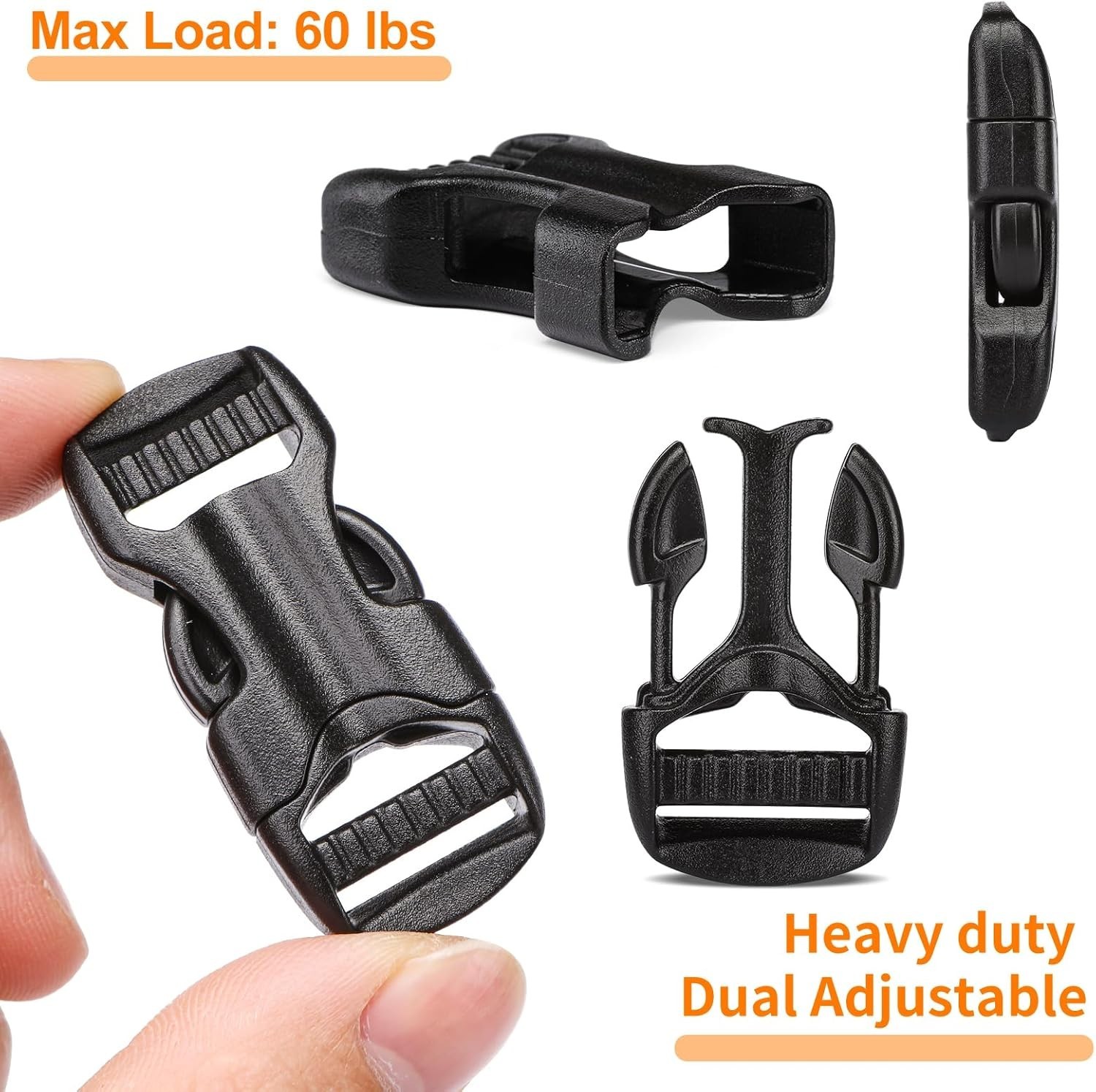 Complete 5/8″ Strap & Buckle Kit: 6 Yards Nylon, 6 Adjustable Buckles