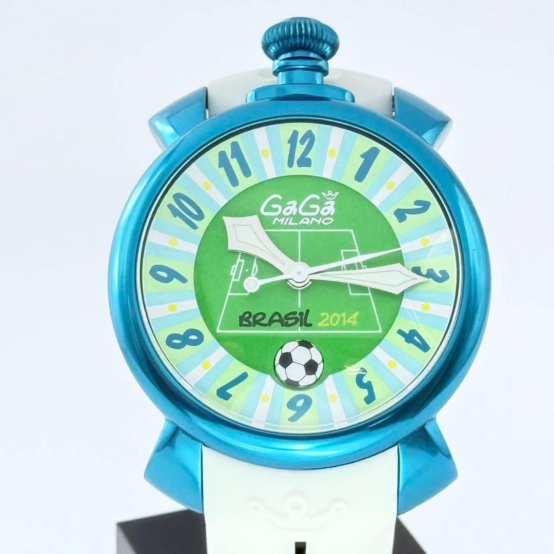 Gaga Milano Manuale 48 Brazil World Cup 2014 Blue Automatic Watch Japan 074098