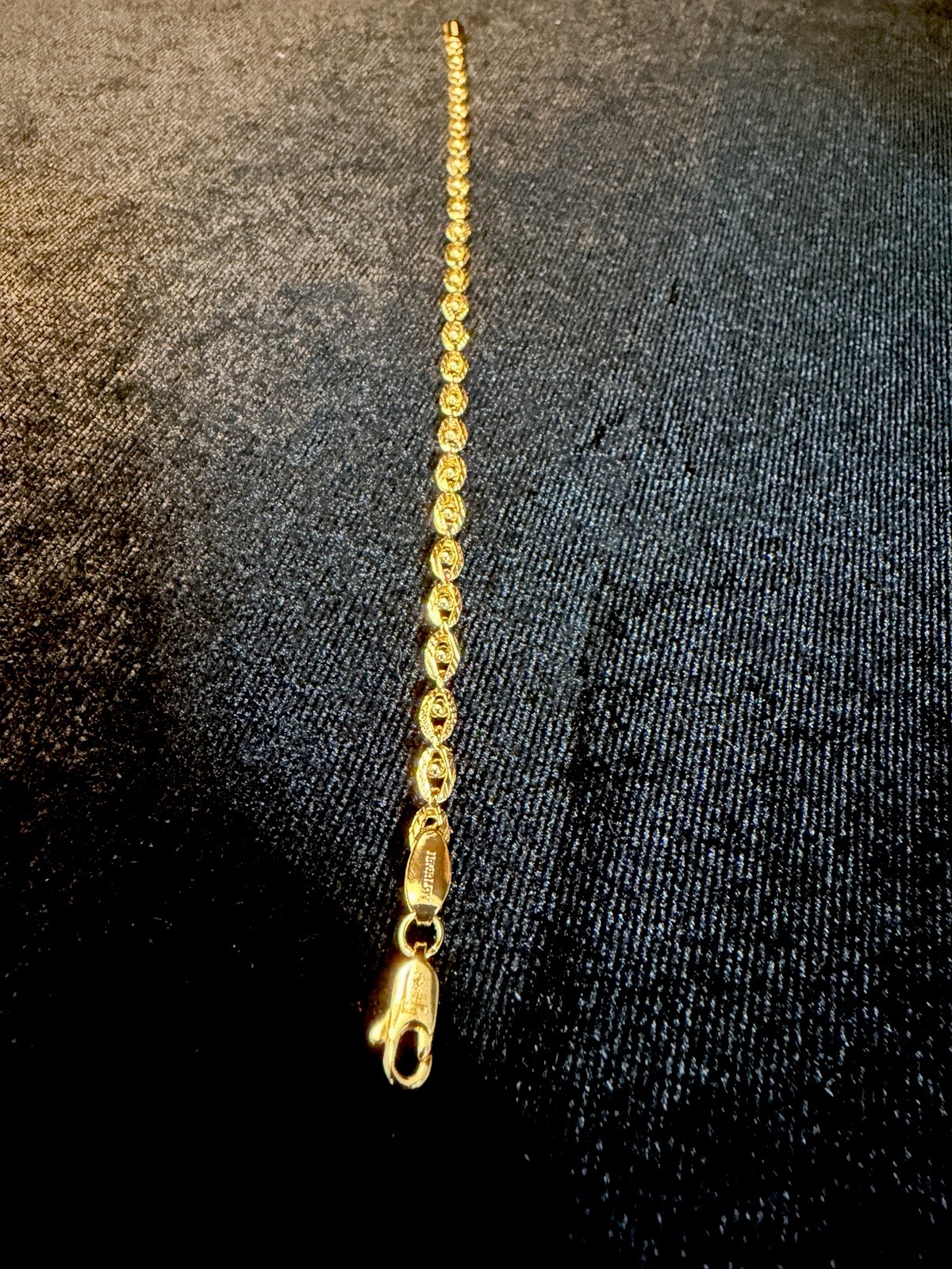 Stunning Evil Eye 14L Gold Filled Bracelet 7.5 in 4MM/Lobster Clasp Closure