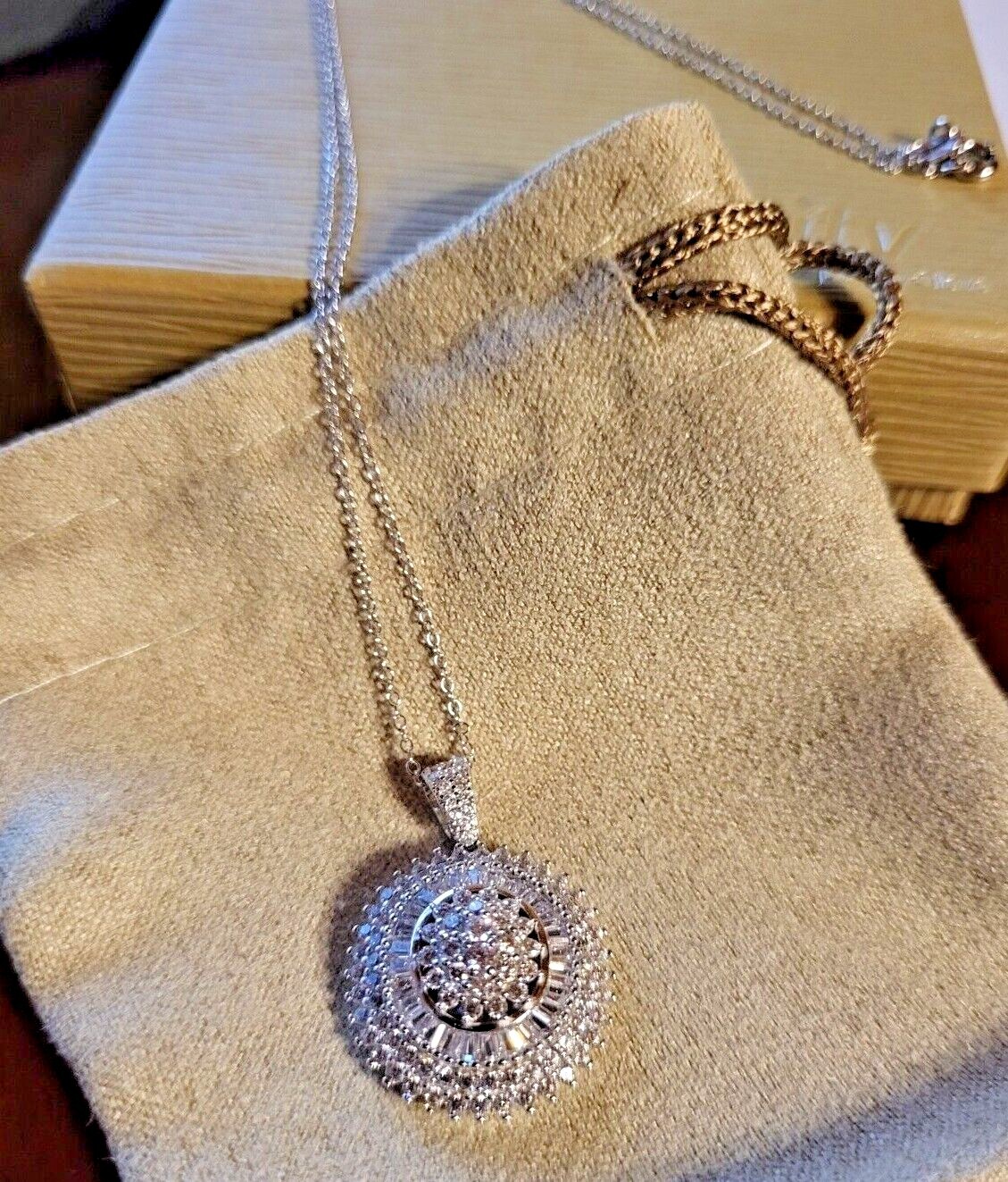 Fuzion Creations International .925 Sterling Silver CZ Round Pendant & Necklace