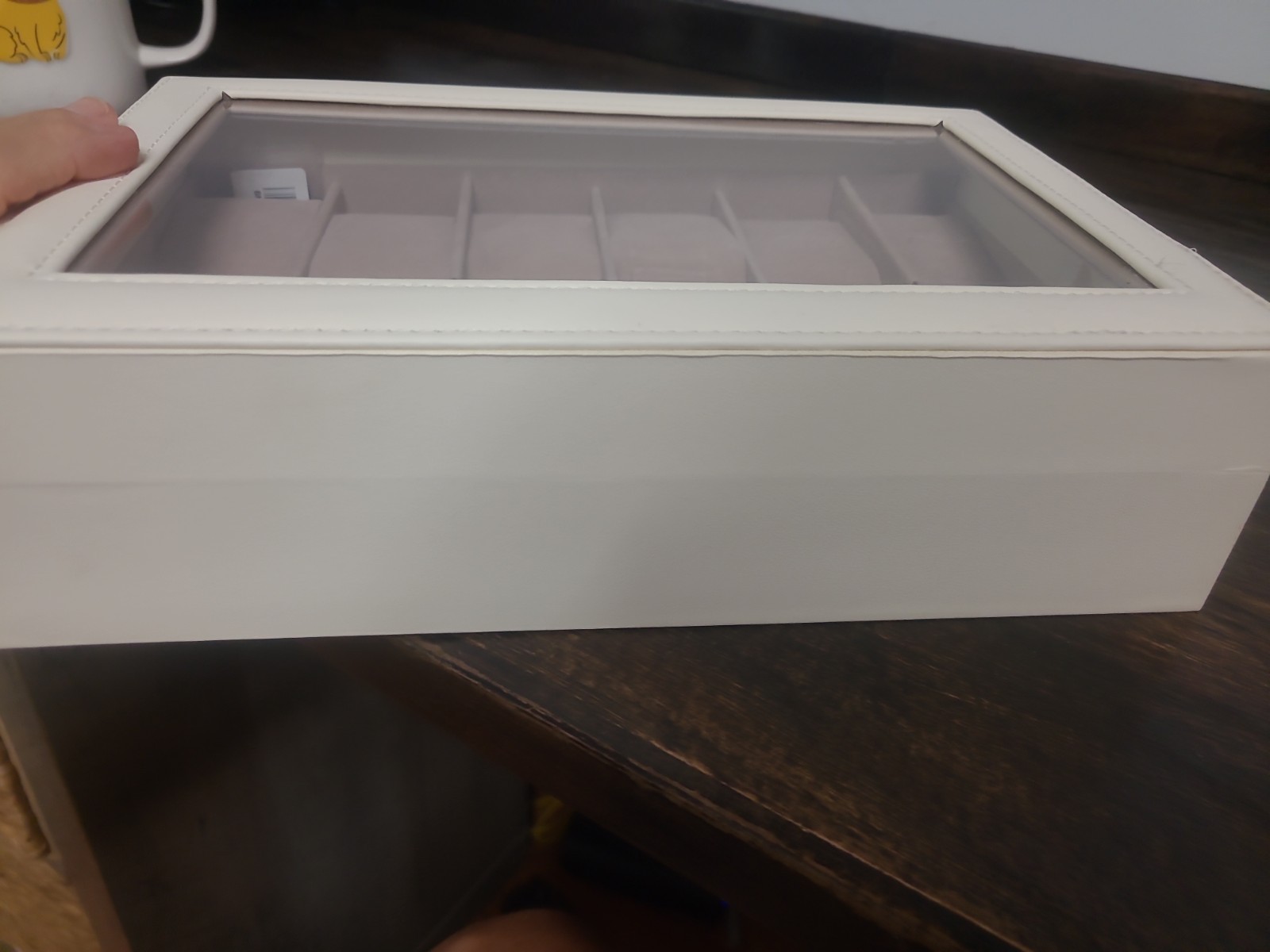 PU Leather 12-Slot Wrist Watch Display Box Storage Holder Organizer in White