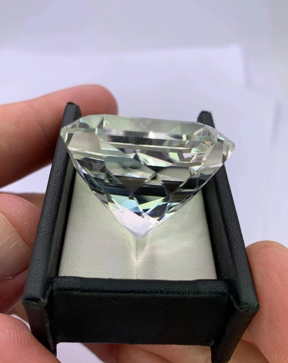 49 Ct Certified Asscher Cut Natural White Sapphire Loose Gemstone A+++