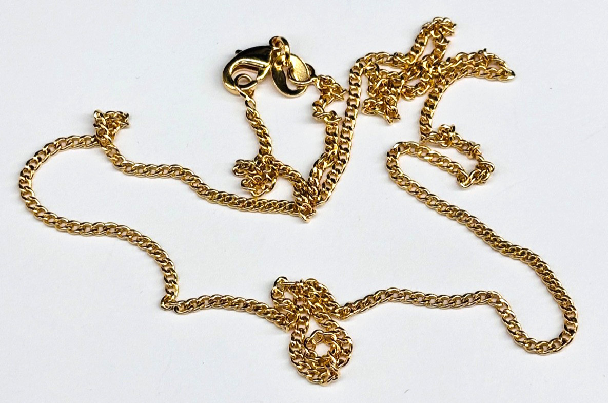 18 kt Yellow Gold Filled Cuban Link Chain 18″ 1mm Width Large Clasp