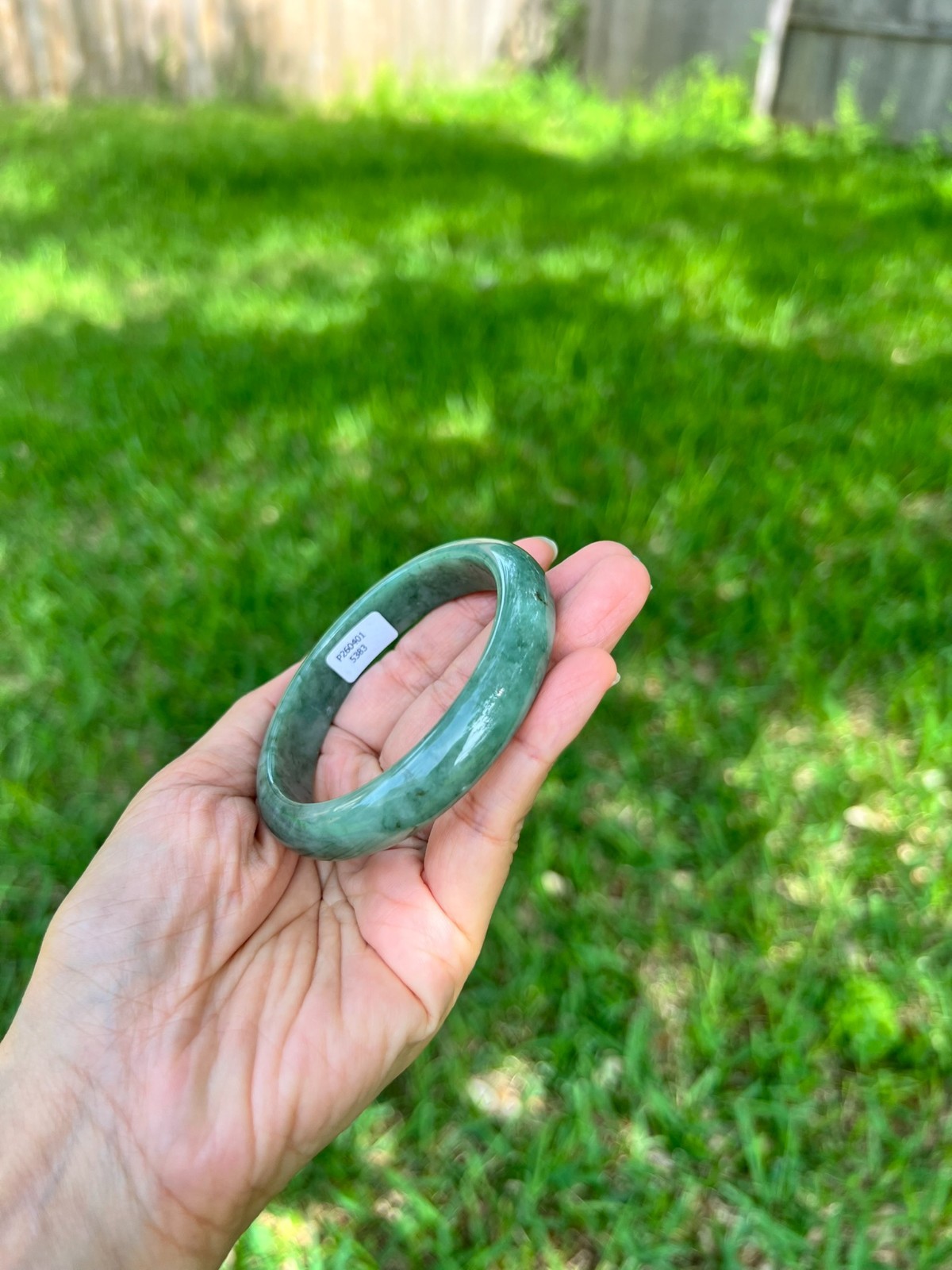 Full Rich Green 100% Natural Grade A Jadeite Jade Bangle Bracelet 57.8mm H186