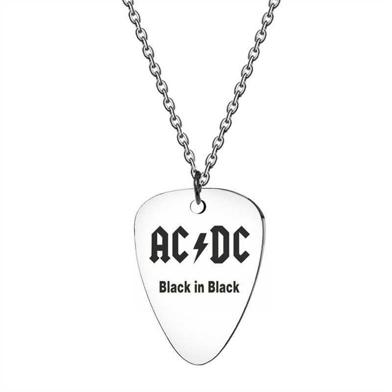 AC/DC Rock Band Guitar Pick Necklace Choice