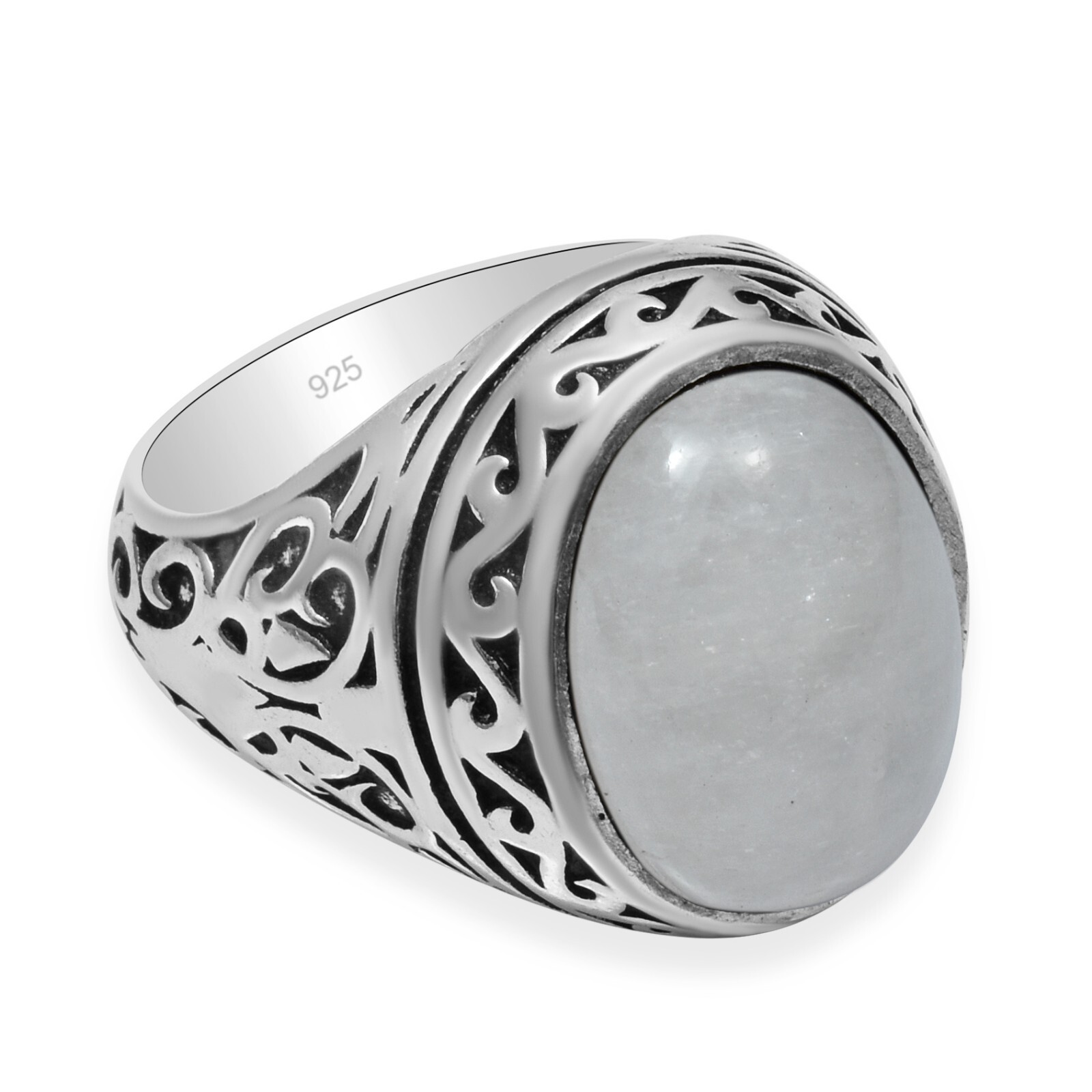 Rainbow Moonstone Gemstone Handmade Ottoman Arabic Style Ring All Size Available