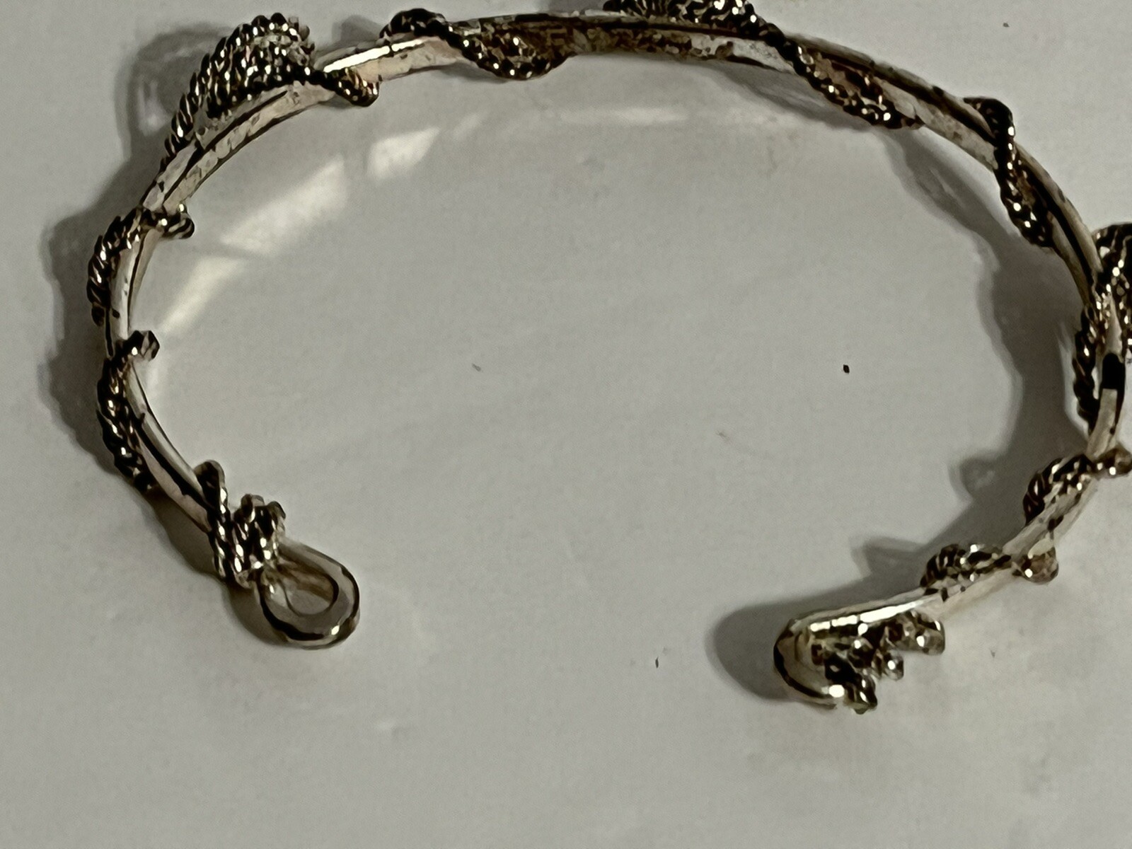 Bracelet Cuff Artisan Silver Tone Fashion 9″