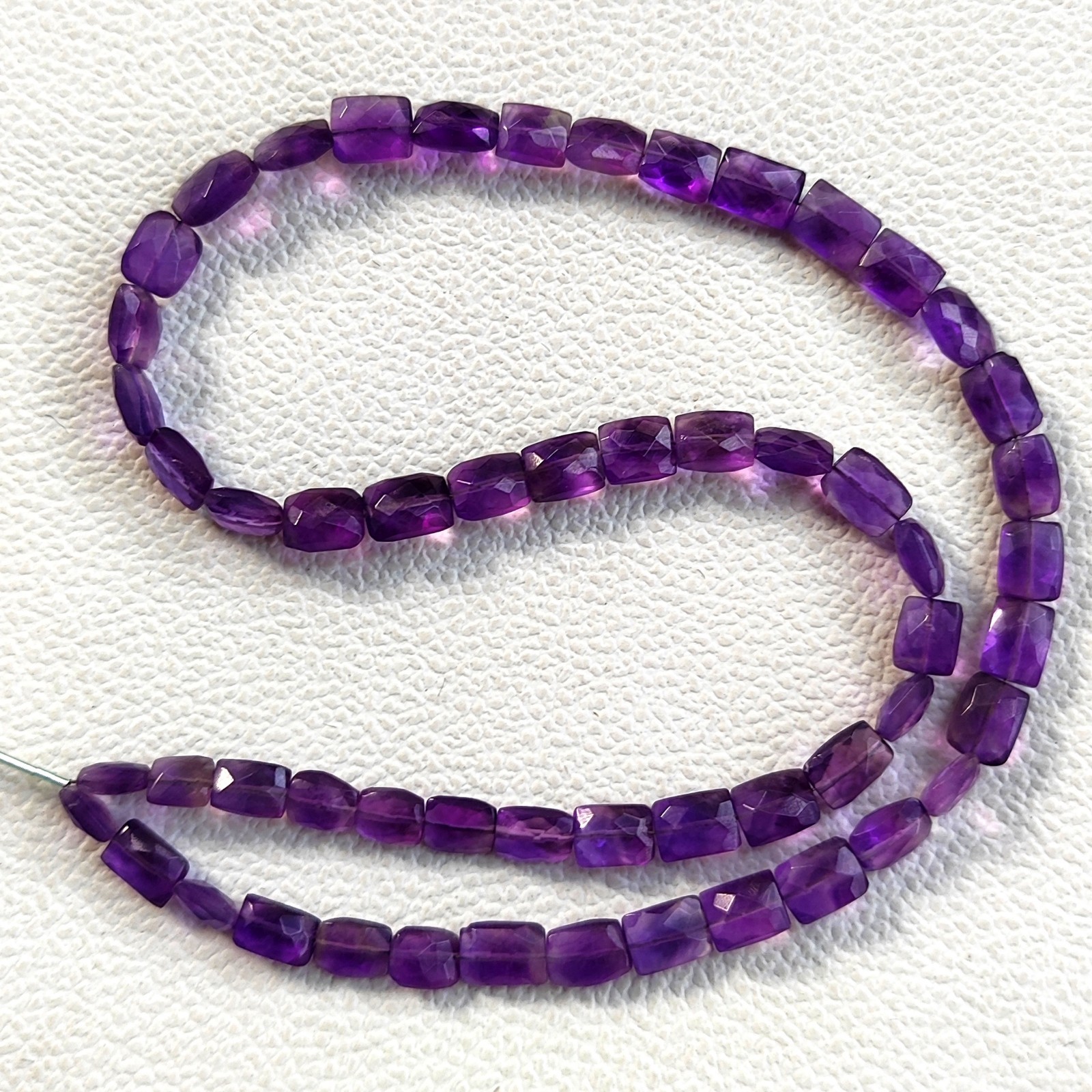 Natural Amethyst Baguette 6-8 mm Faceted Beads Strand 16″ Brazil Gems