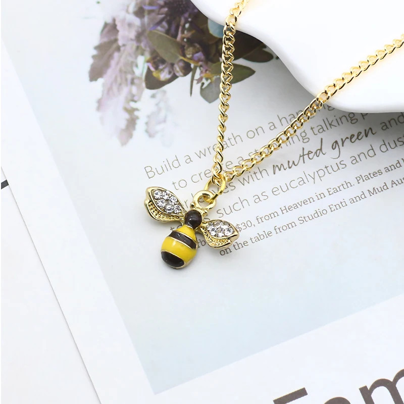 Honey Bumble Bee Necklace Earrings Jewelry Nature Pendant