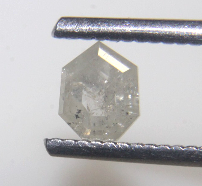 0.73 Ct Natural Geometric Shape Salt n Pepper Rose Cut Diamond 5.93×4.84×2.70 MM