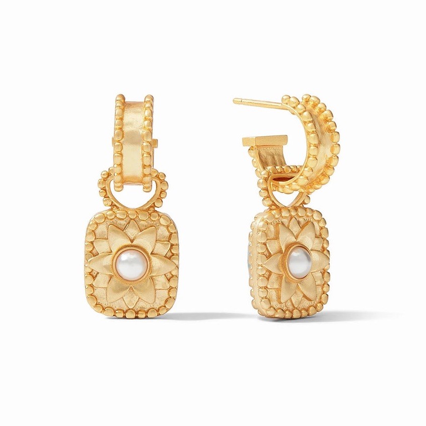 Brand New. $165 Julie Vos Marbella Hoop And Charm Earring