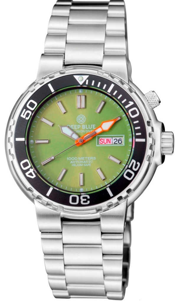 DEEP BLUE PRO SUN DIVER IV 1000 JADE LIME DIAL DIVER BRACELET