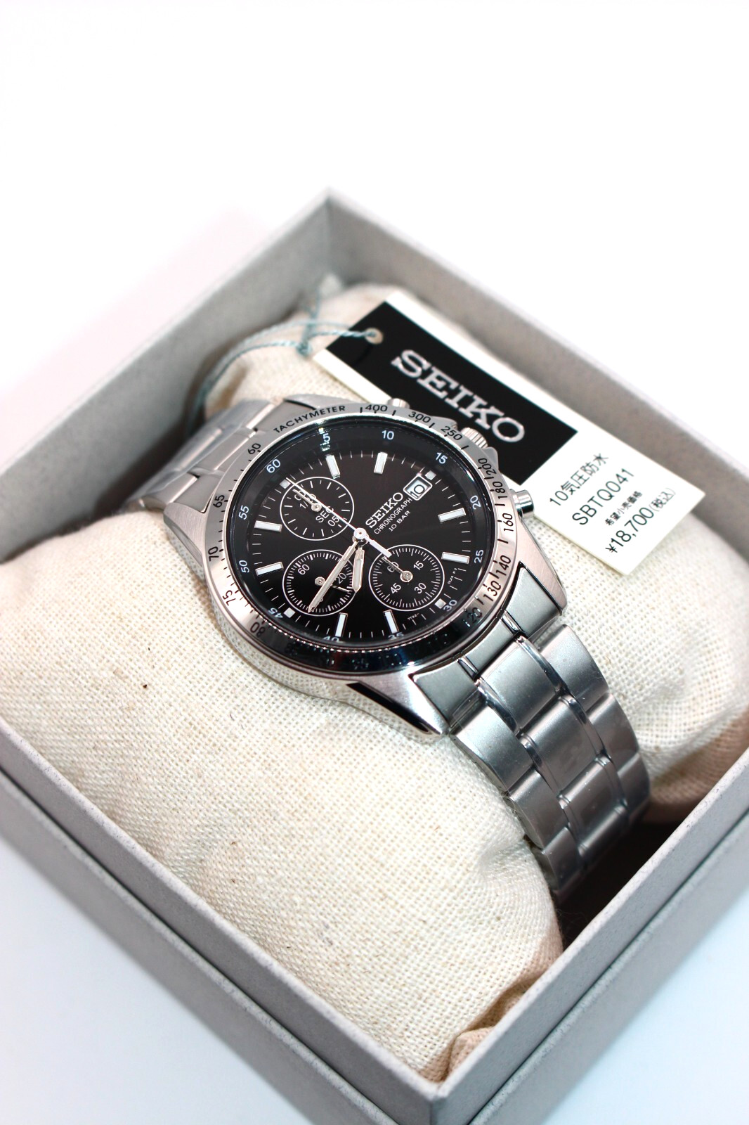 SEIKO Selection SBTQ041 Chronograph Quartz Men’s Watch Silver Black From Japan