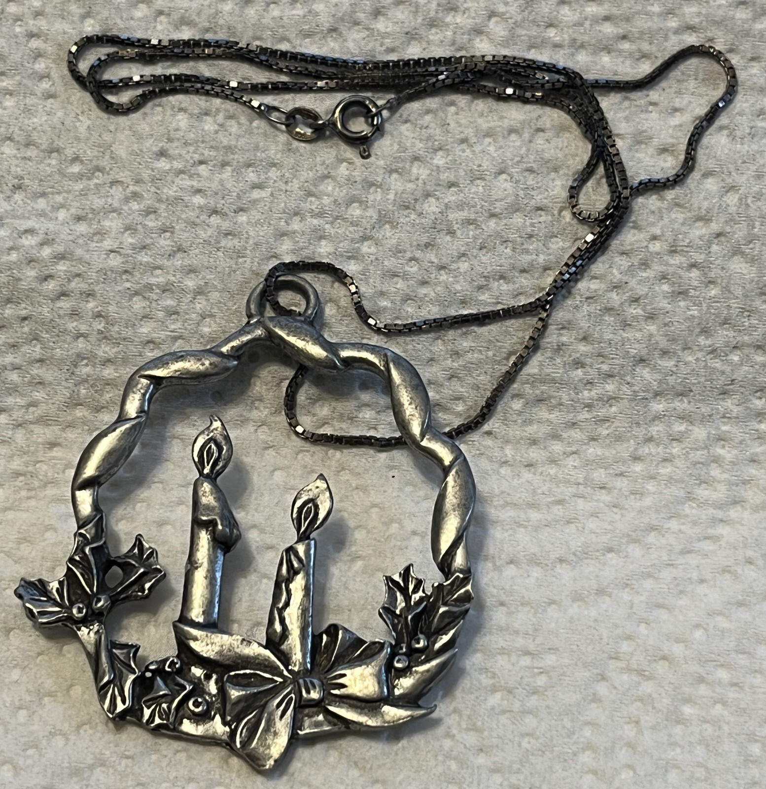 1986 Seagull Pewter Canada Pendant W/ 18″Sterling Silver DCC Italy Necklace