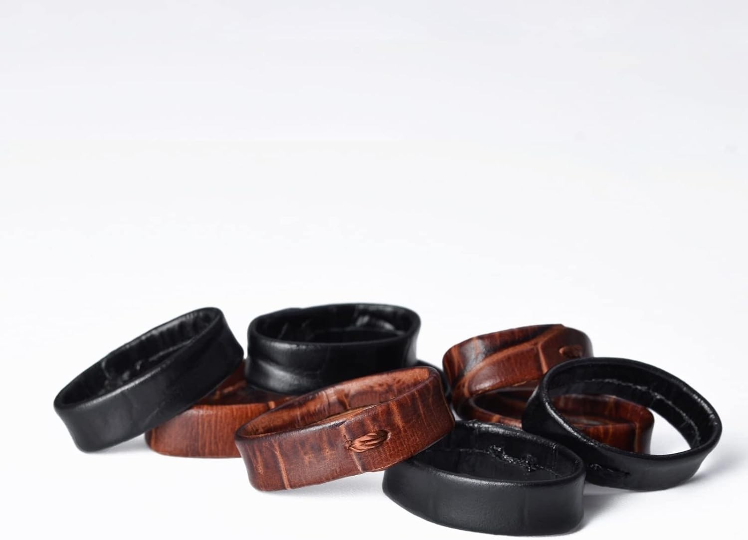 Elegant Brown Leather Watch Band Holder Loops – Fit for 16mm to 22mm Straps