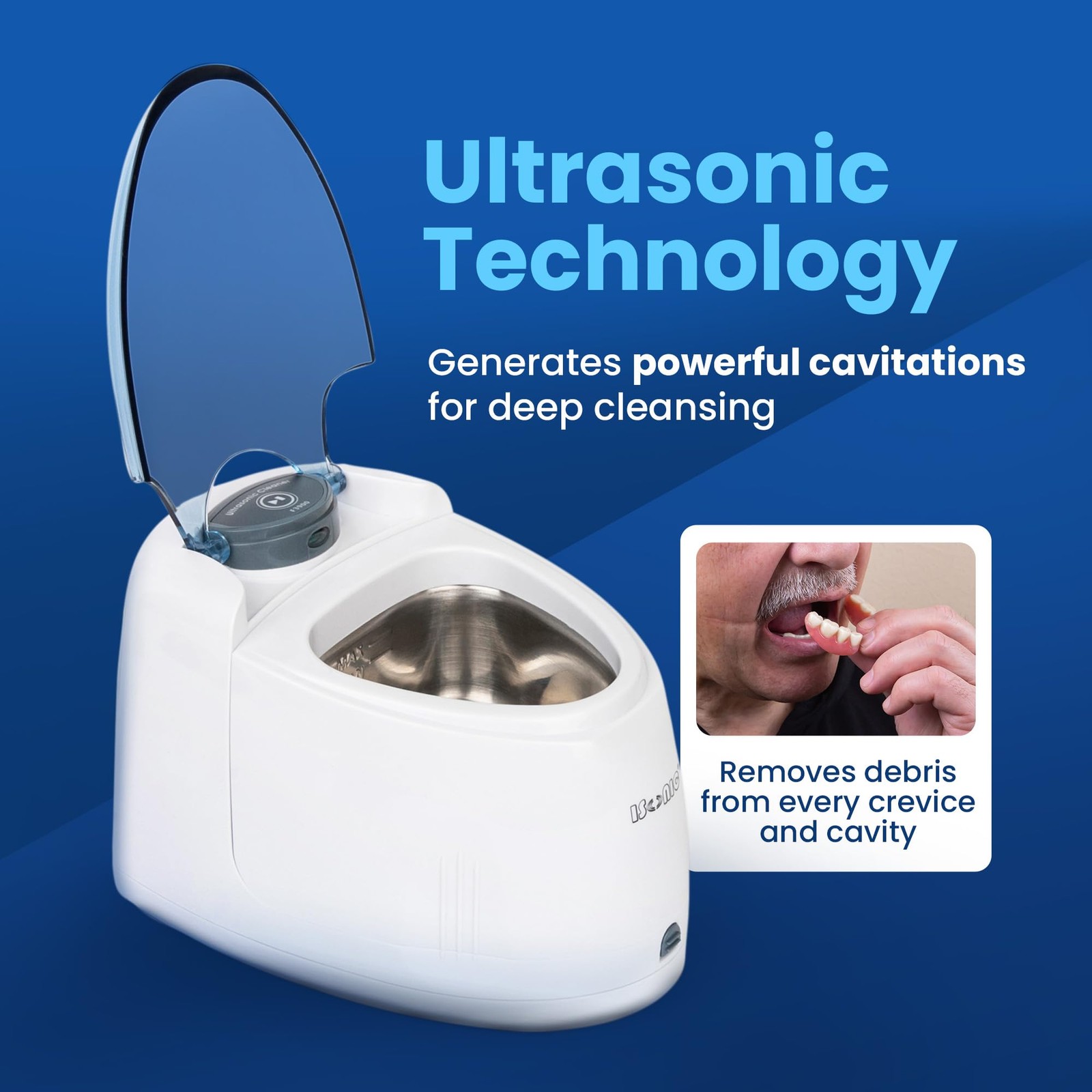 iSonic F3900 Ultrasonic Denture/Aligner/Retainer Cleaner for all dental and