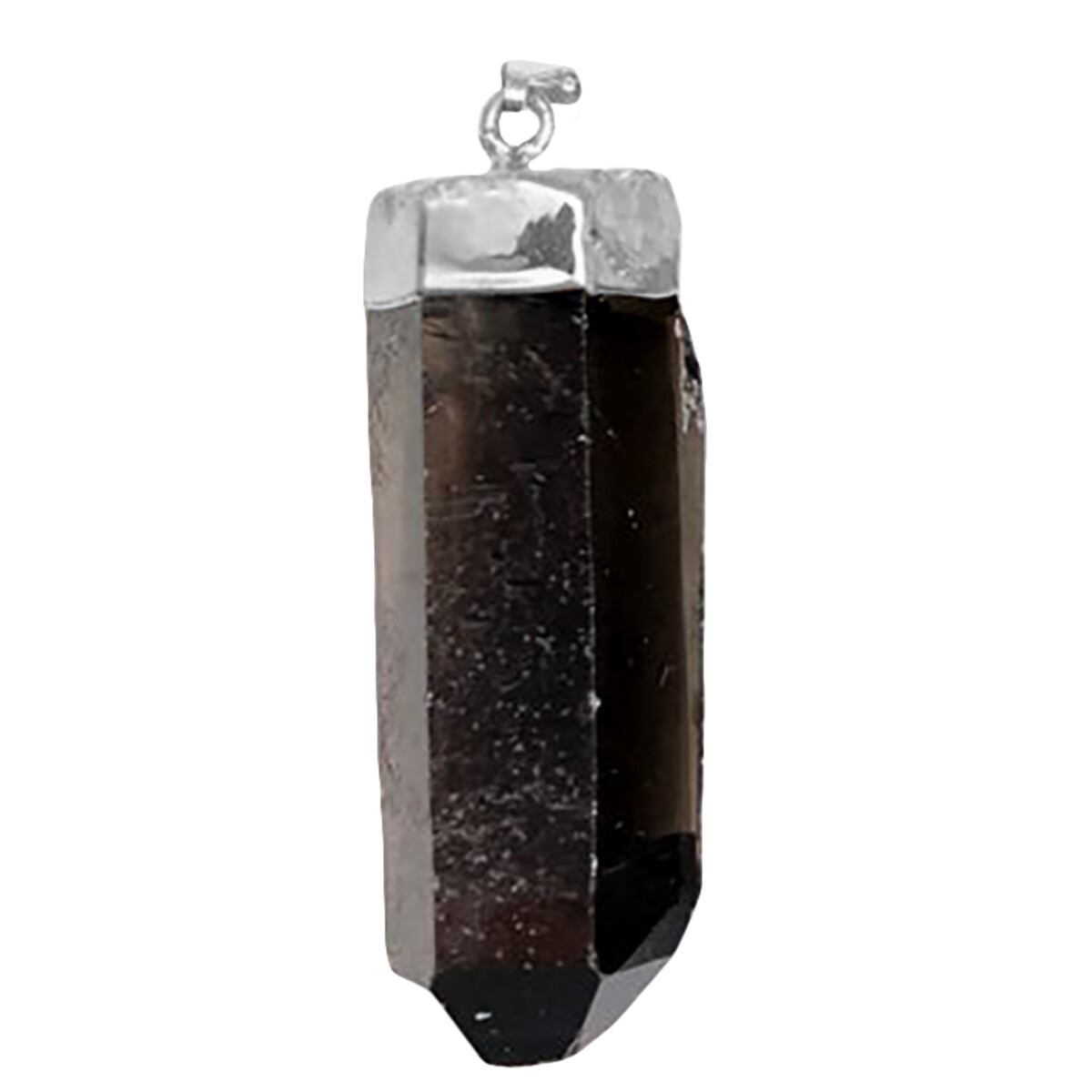 Natural Smokey Quartz Point Pendant Terminated Crystal Sterling Silver Necklace