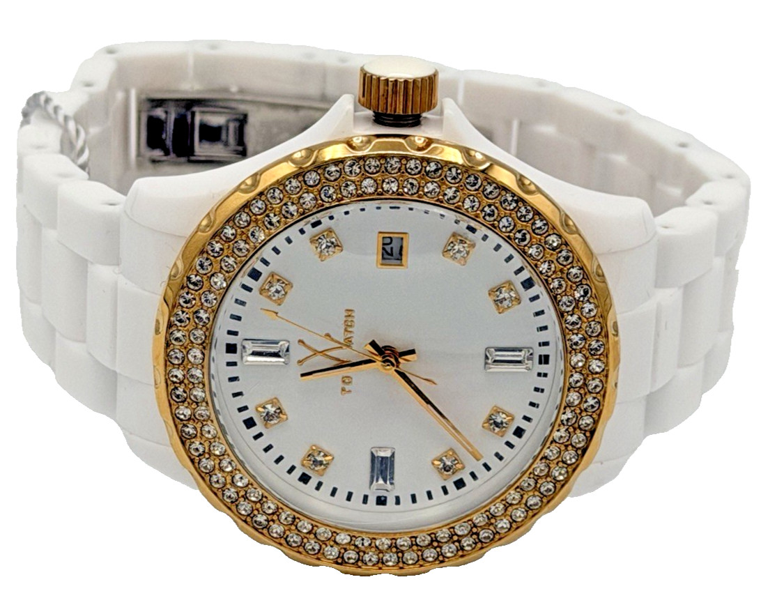 ToyWatch Quartz Women’s Watch Swarovski Crystal Encrusted Gold Tone Bezel New