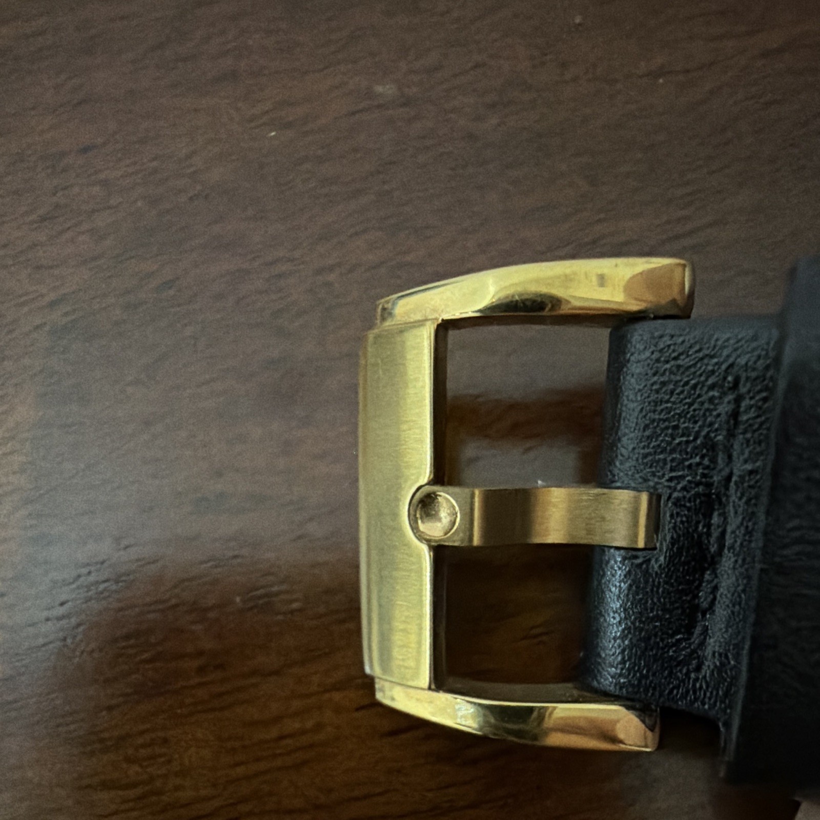 Movado Bold Men’s Quartz Swiss 41mm Black Dial Gold Case Black Leather 30m