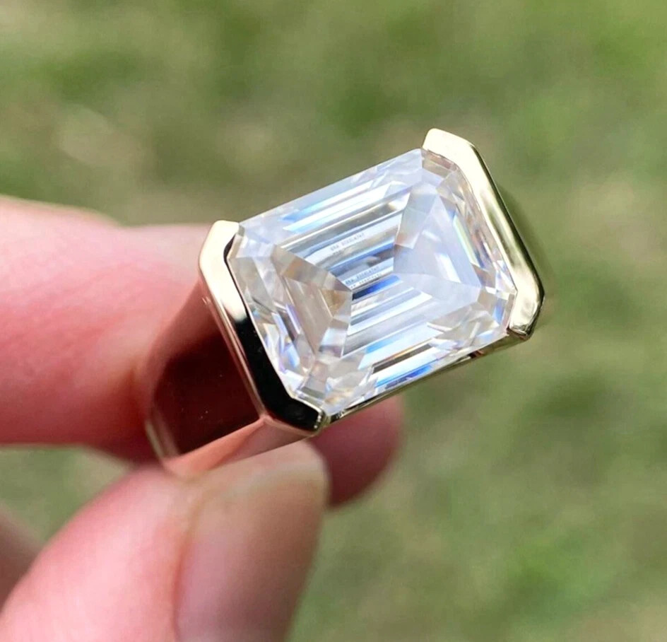 RARE 10.40 Ct Certified Off White Treated Diamond Solitaire Ring In 925 Silver