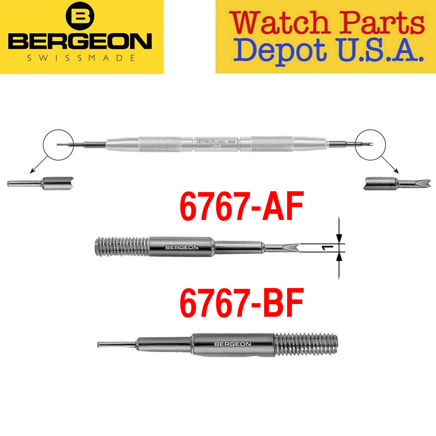 Bergeon 6767-AF 6767-BF – Replacement FINE / FORKED Tips for 6767-F 7767-F Tools