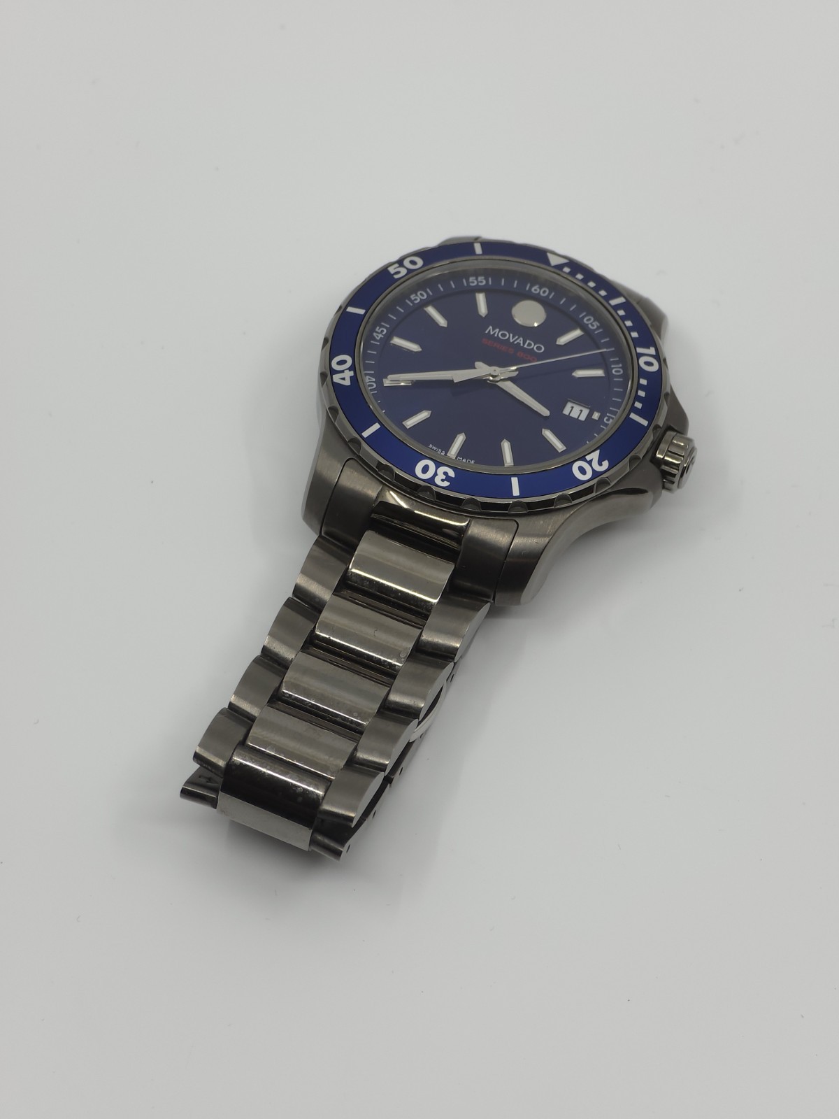 Movado • Series 800 • Swiss Made • Blue Dial • Stainless Steel • Men’s Watch