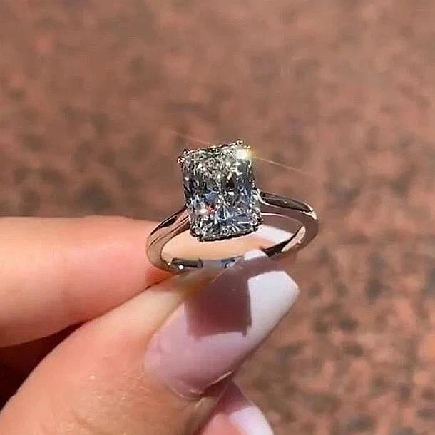 1.50Ct solid 14K Luxury Round White Gold Cut Natural Diamond Engagement Ring