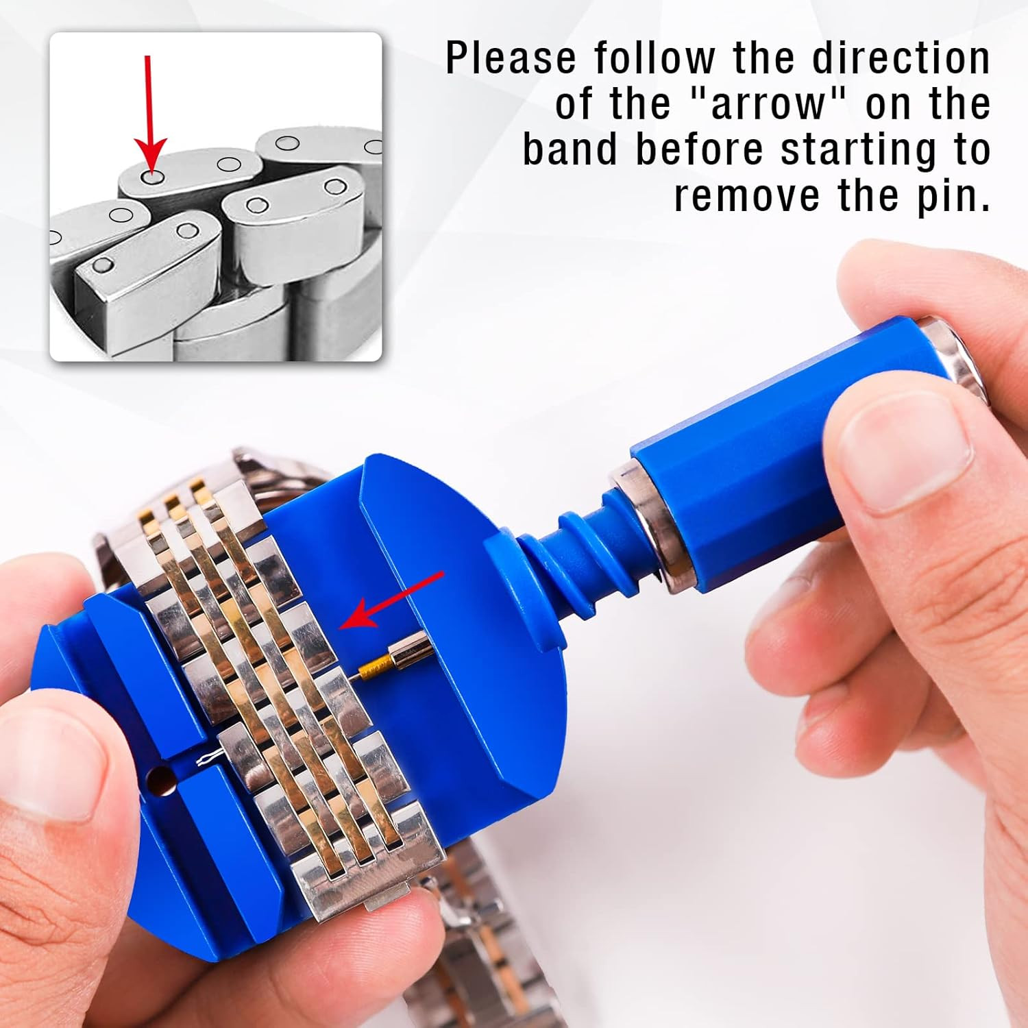Watch Link Removal Kit, Watch Band Strap Chain Pin Remover Repair Tool Kit for W