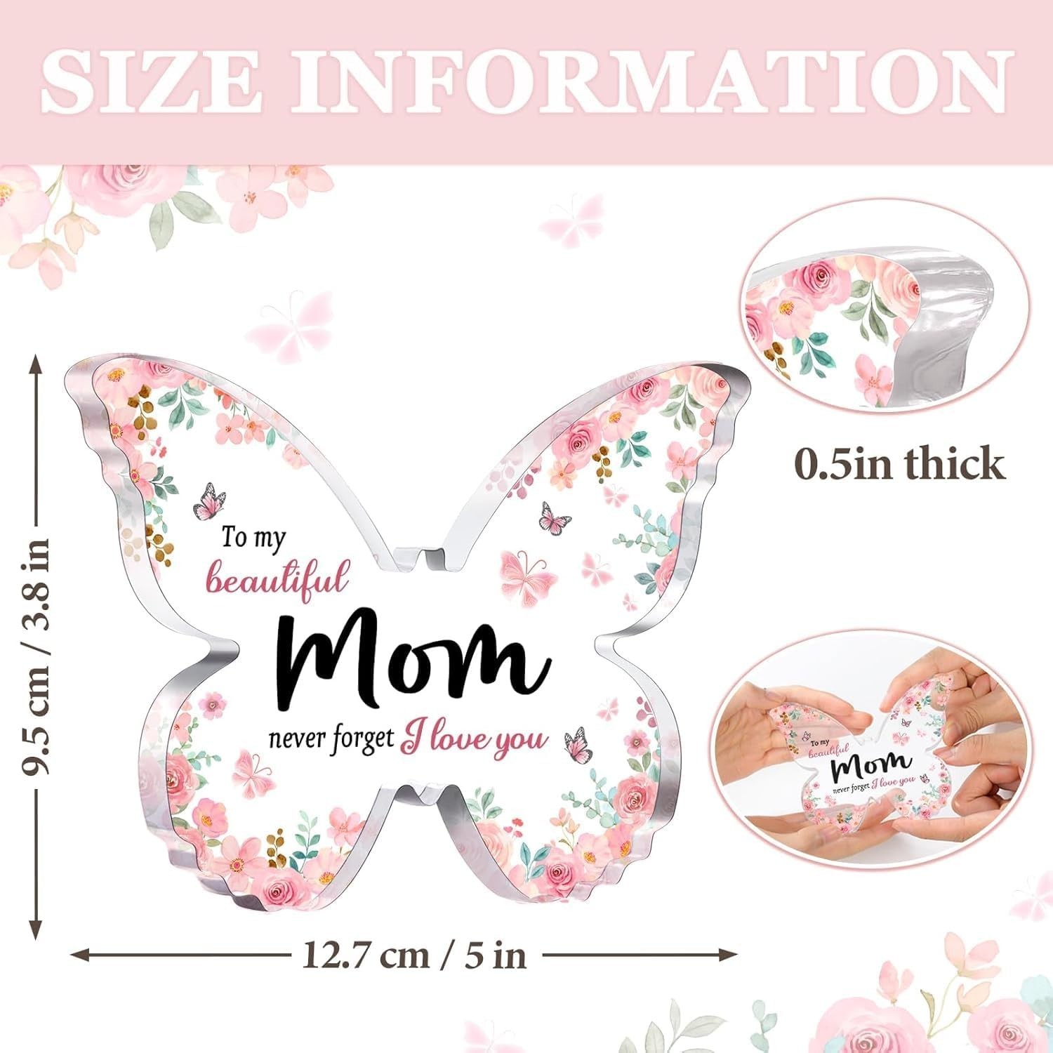 Heartfelt Butterfly Acrylic Plaque – Perfect Gift for Mom on Any Occasion