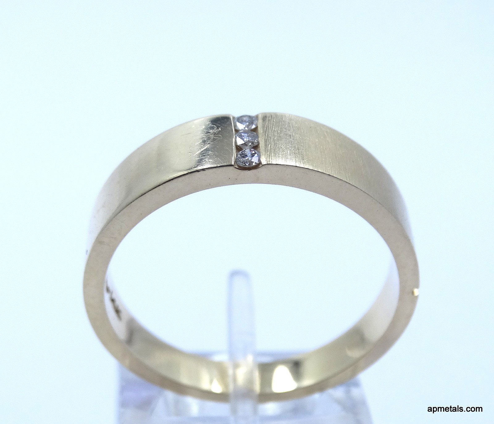 Vintage Costco 14k Yellow Gold Natural Diamond Ring Matt Finish w/ Appraisal