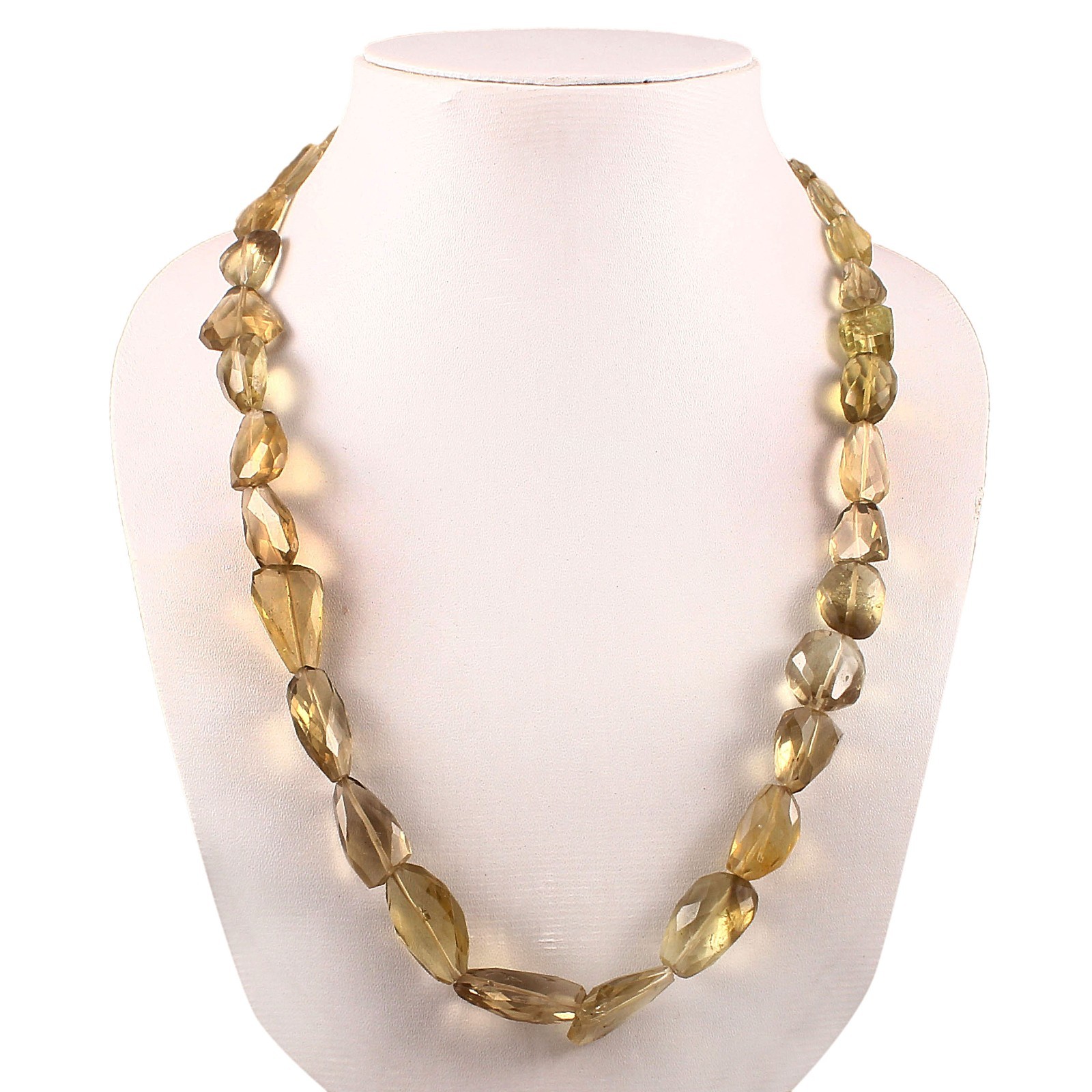 Natural Lemon Quartz nuggets shape beads Gemstone Necklace for women