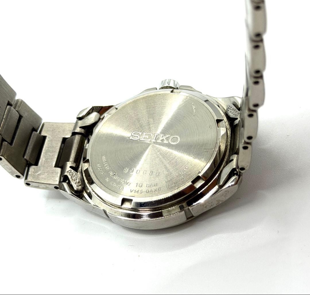 SEIKO SOLAR TITANIUM V145-0AX0 Men’s Watch Date Quartz 3.5cm Clean Working