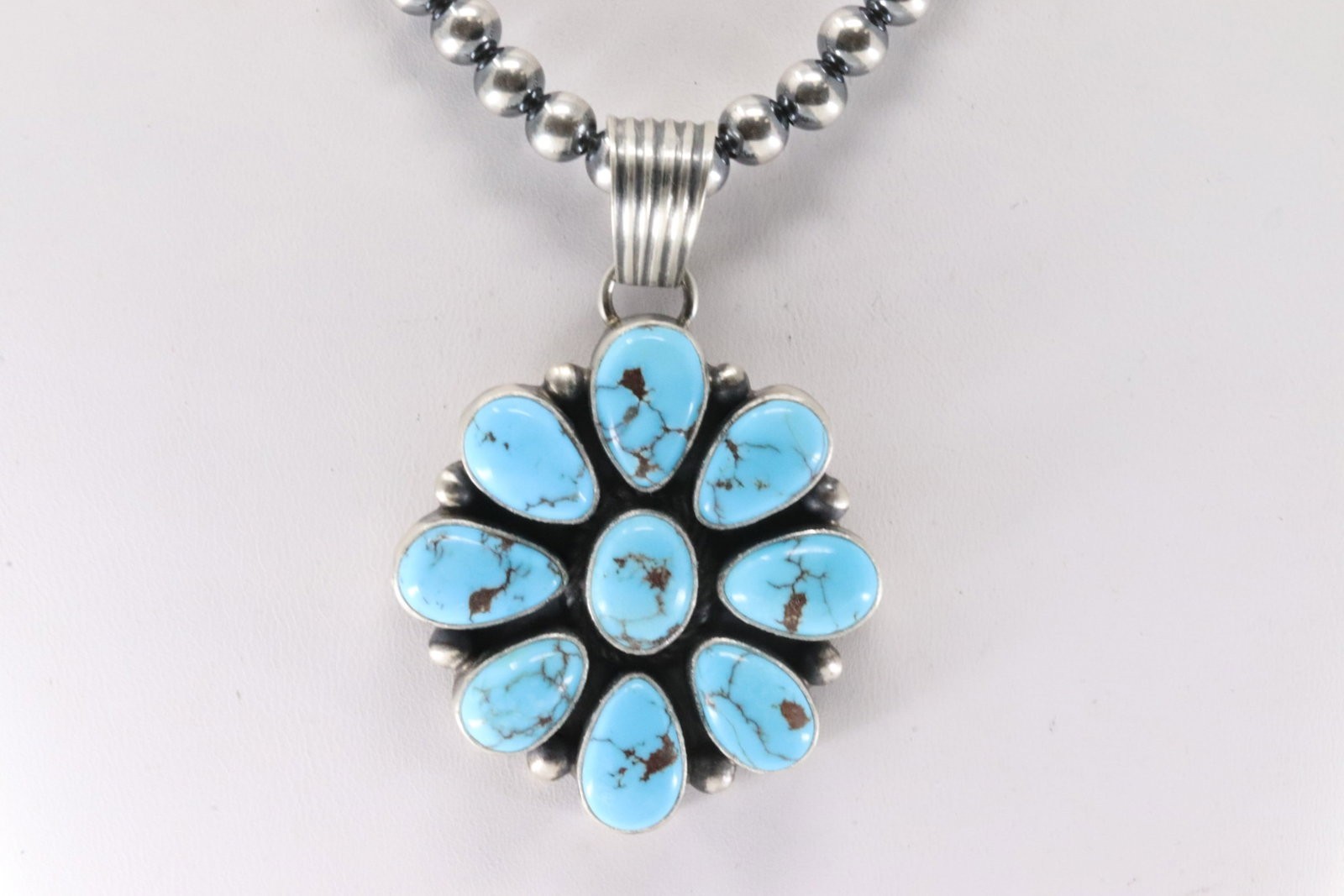 Turquoise Sterling Pendant Attributed to Shirley Henry, Navajo, Big Stone