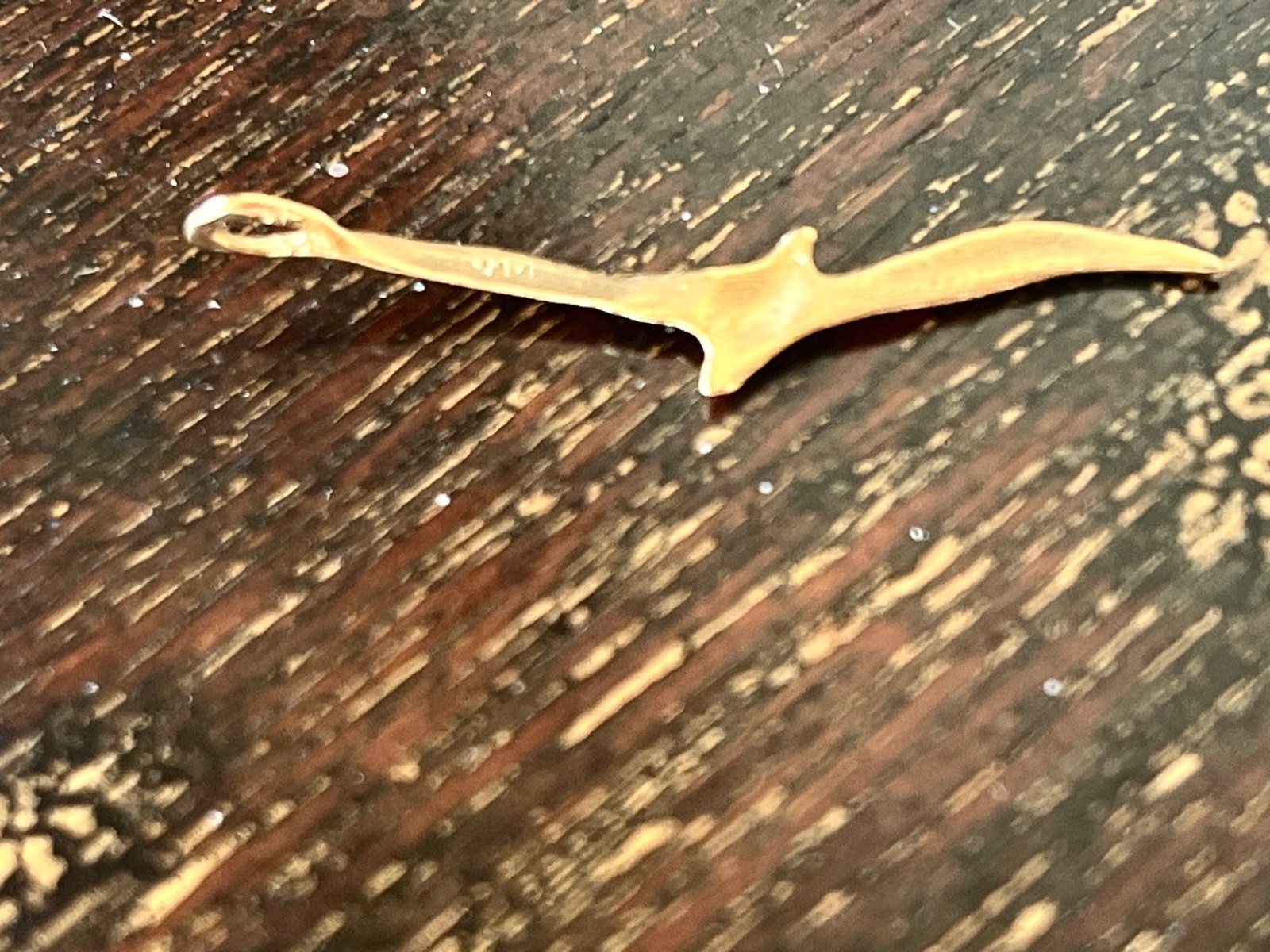 14K Solid Gold Seagull In Flight 40mm x 10mm Pendant Charm 16 inch Necklace