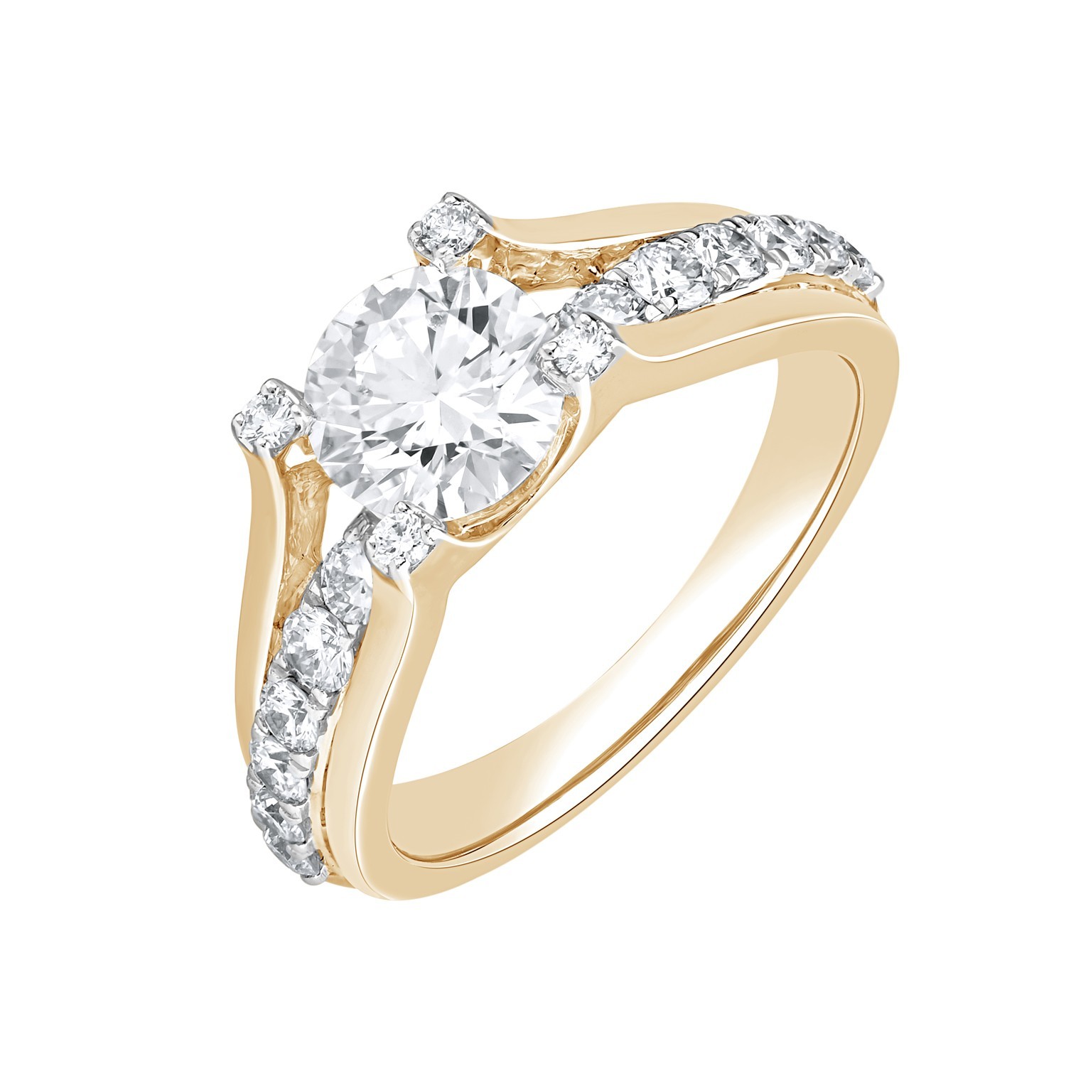 Split Shank Women’s Engagement Ring 1.50 CT Round Lab Grown Diamond 925 Silver