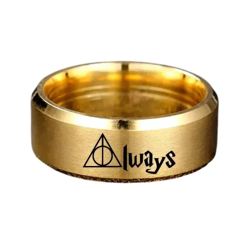 Deathly Hallows Always Ring Stainless Steel Unisex Fantasy Cosplay Silver Gold