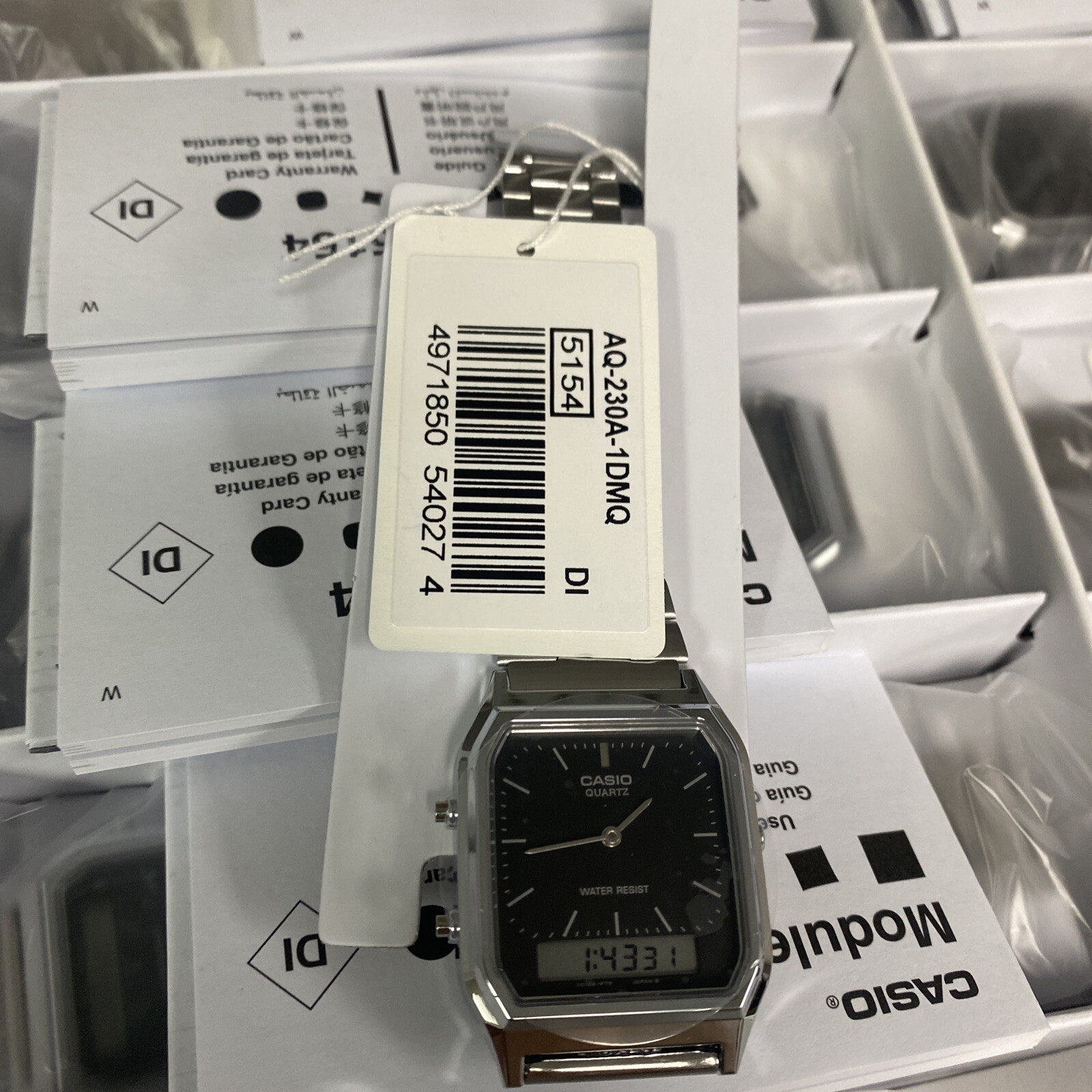Casio New AQ230A-1D Retro Digital Analog Alarm Mens Watch