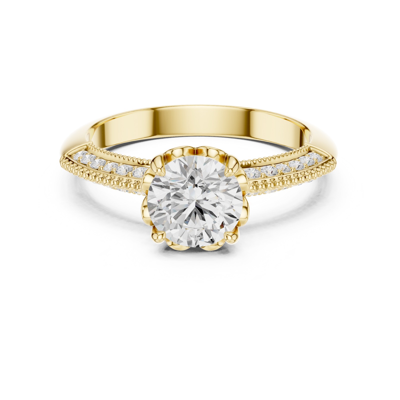 Certified 1.1 Ct Lab Grown Diamond Ring Women Luxury Jewellery 14K Gold Over