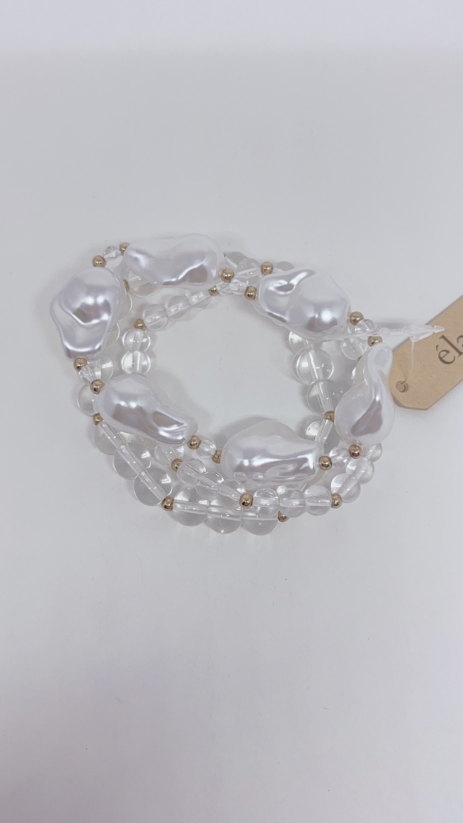 3 piece bracelet, 2 Beaded & 1 big glassy beads