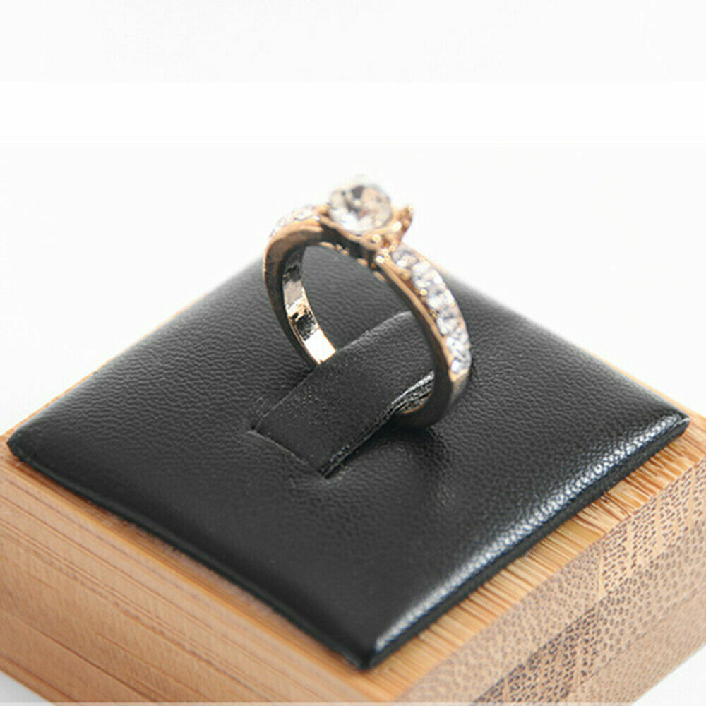 Bamboo Ring Jewelry Display Stand Holder Showcase Organizer Storage