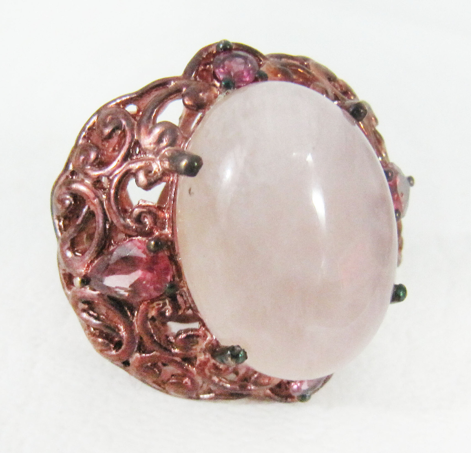 Extravagant Karis GdB Rose Quartz Statement Ring – Sz. 7